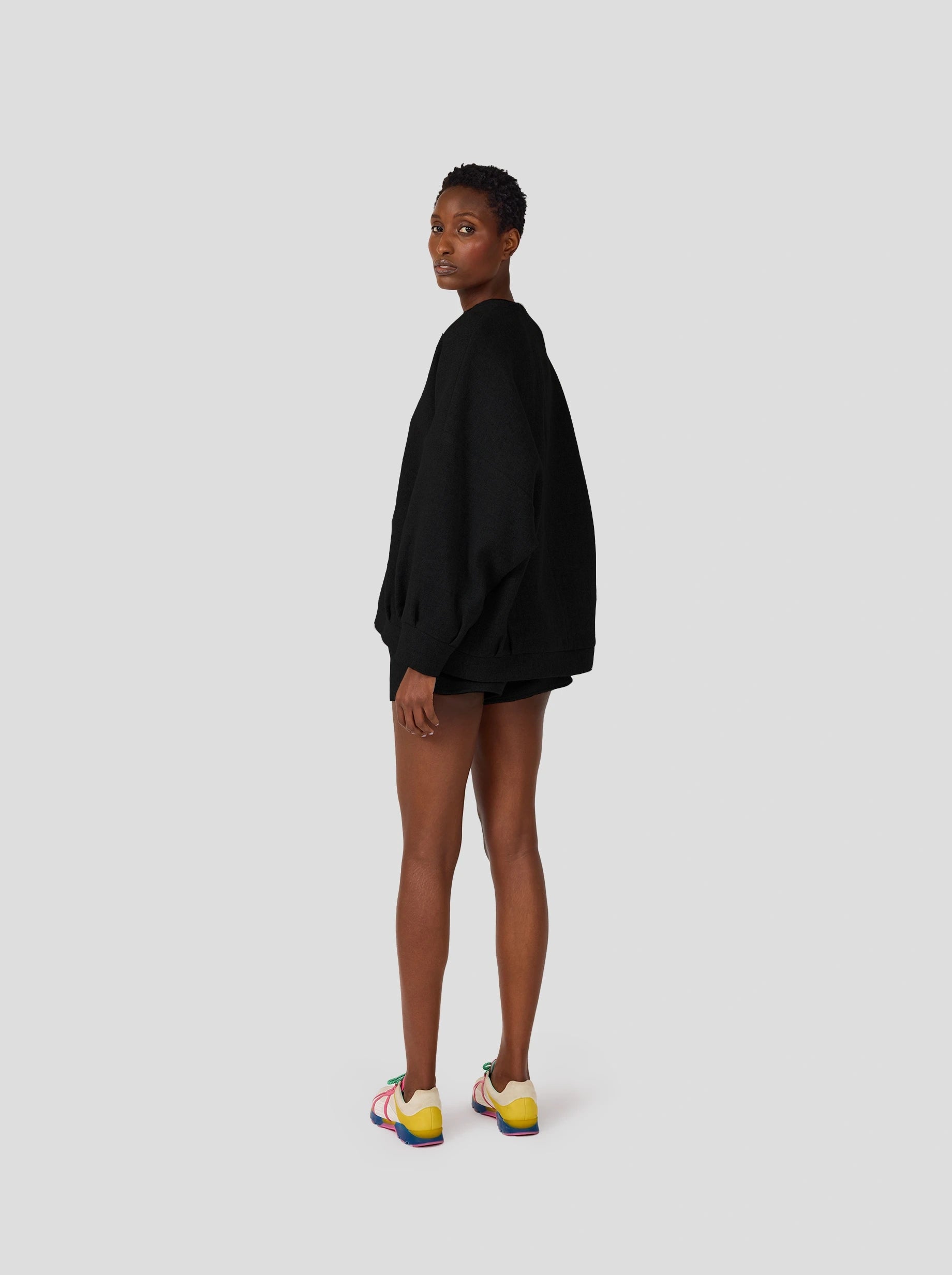 Harlem Jumper in Black Woolen Cashmere