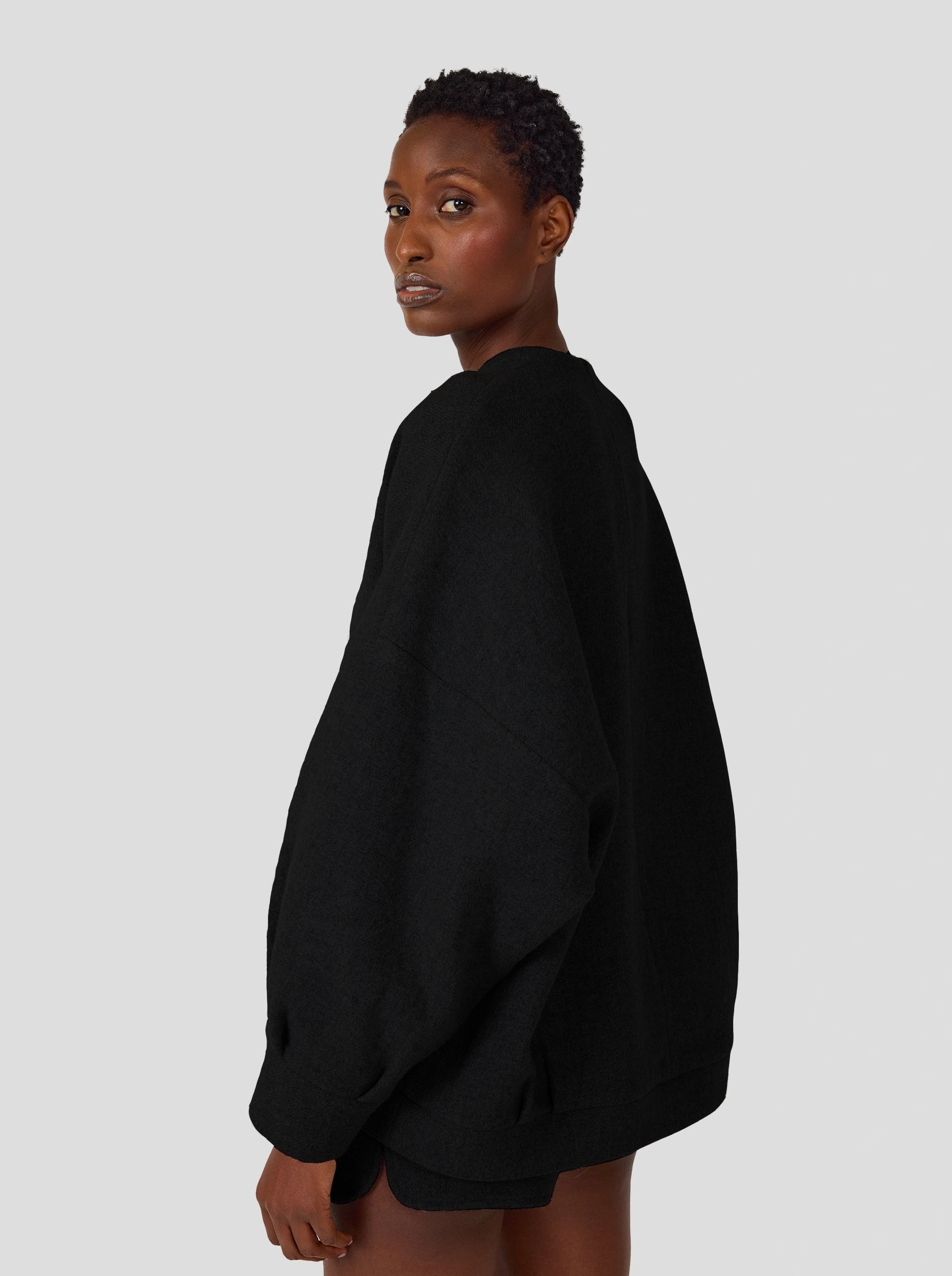 Harlem Jumper in Black Woolen Cashmere