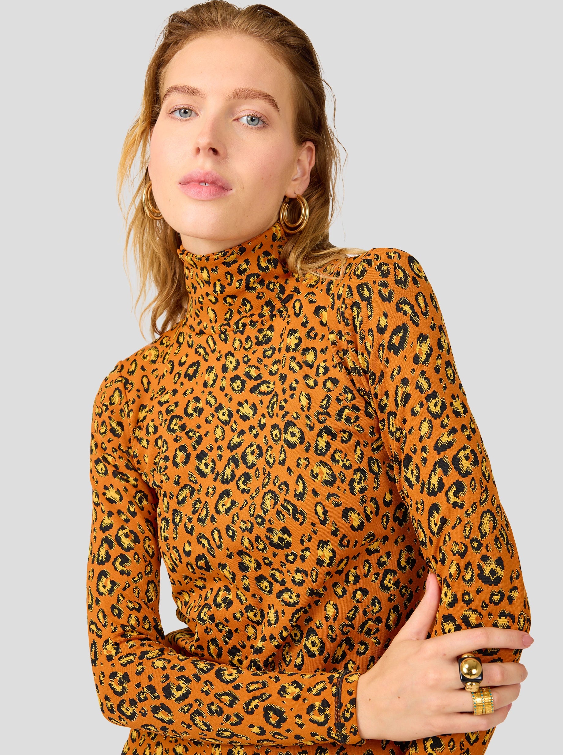 Socco undershirt in ochre Leopard jersey