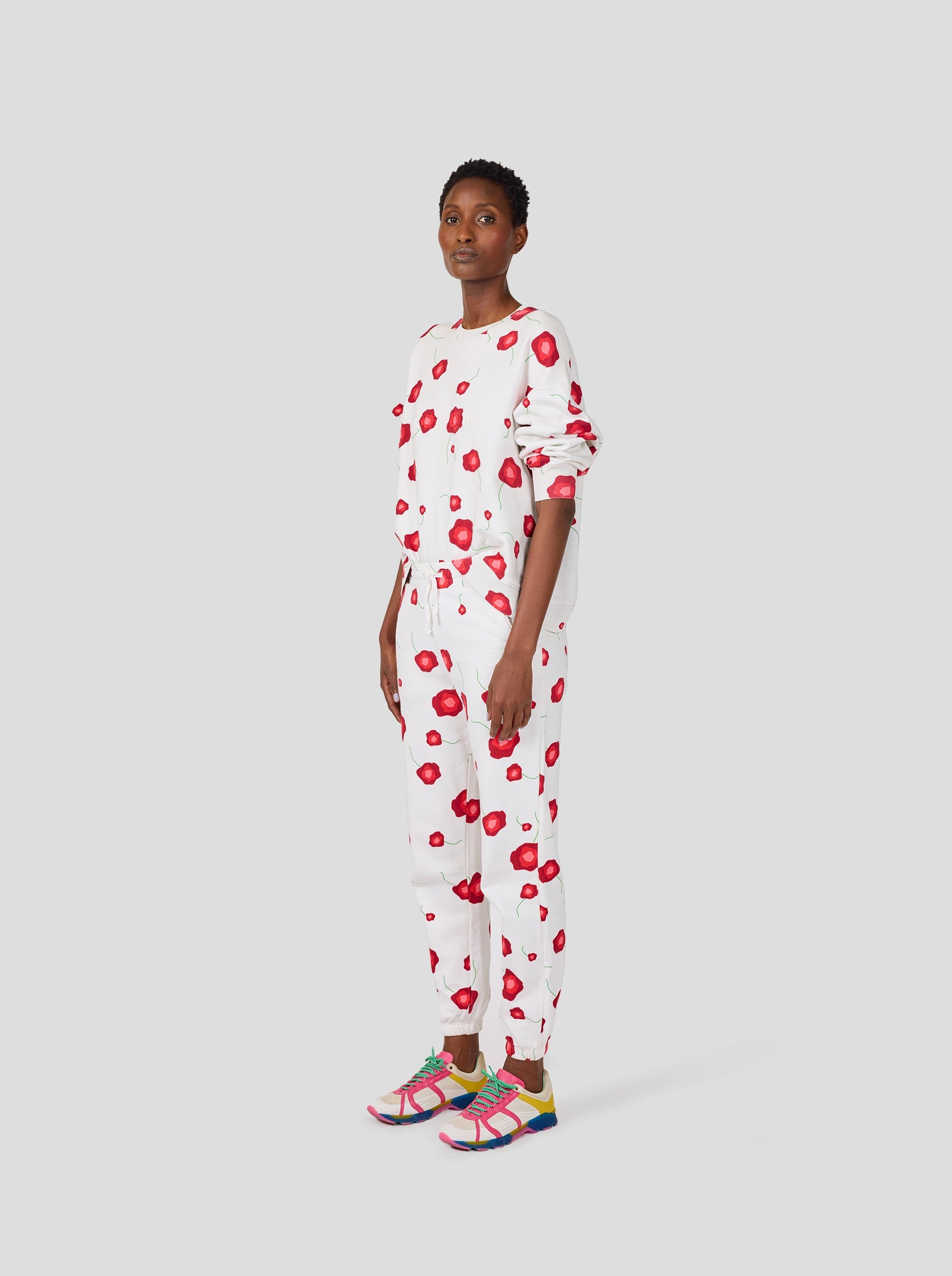 Harlem Jumper in Poppy printed fleece