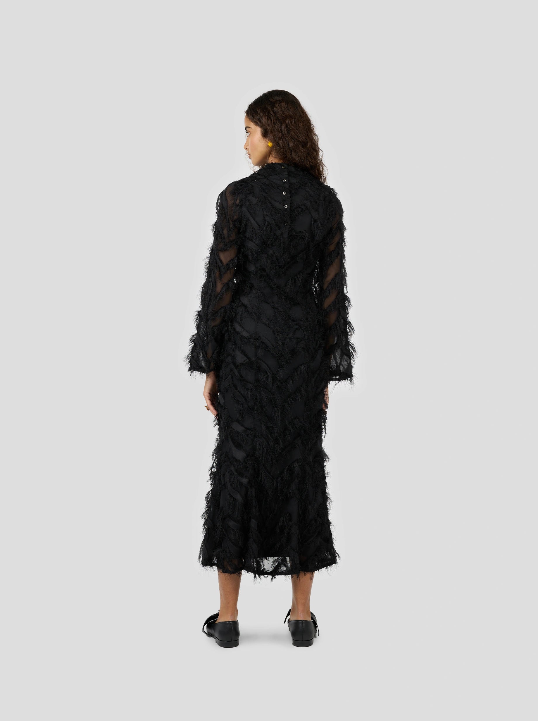 Sweet Suze Dress in Black Feathers