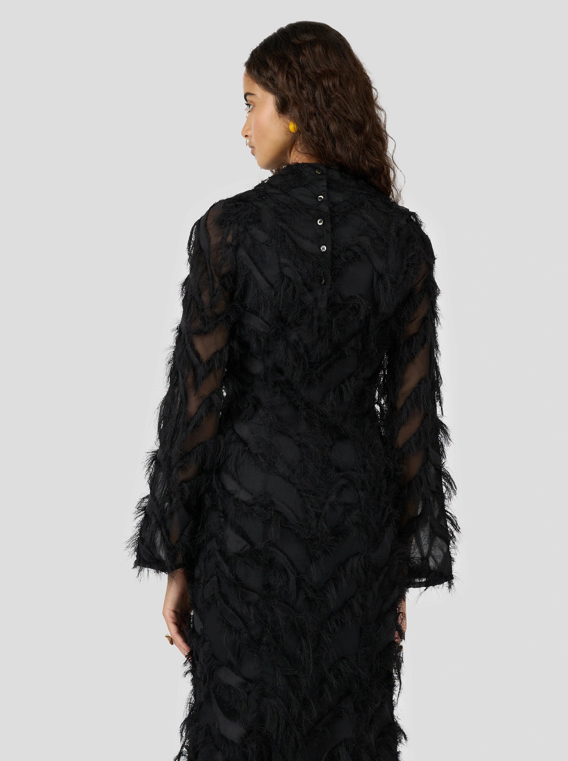 Sweet Suze Dress in Black Feathers