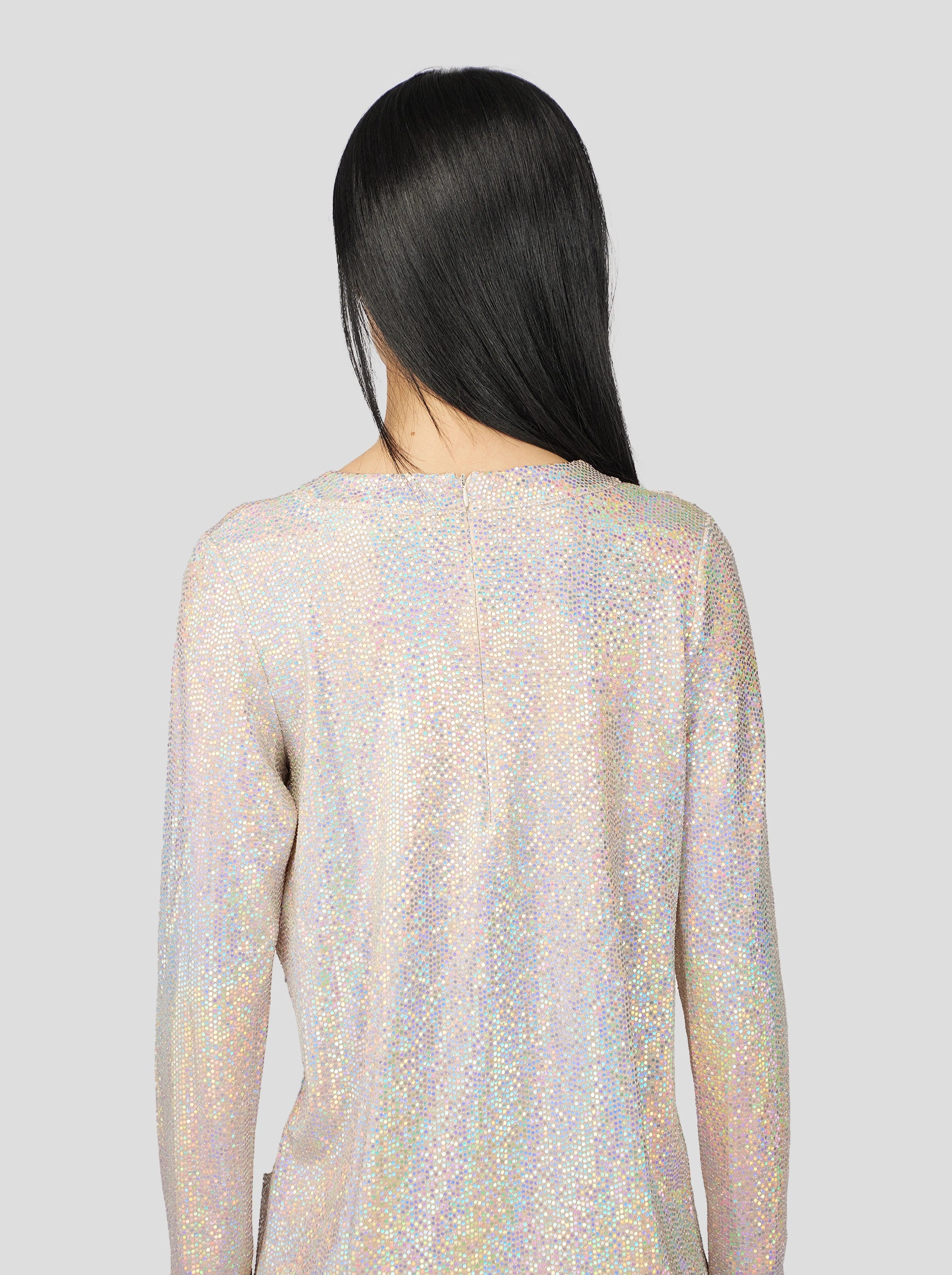 Cloud Top in Iridescent Faceted Jersey.