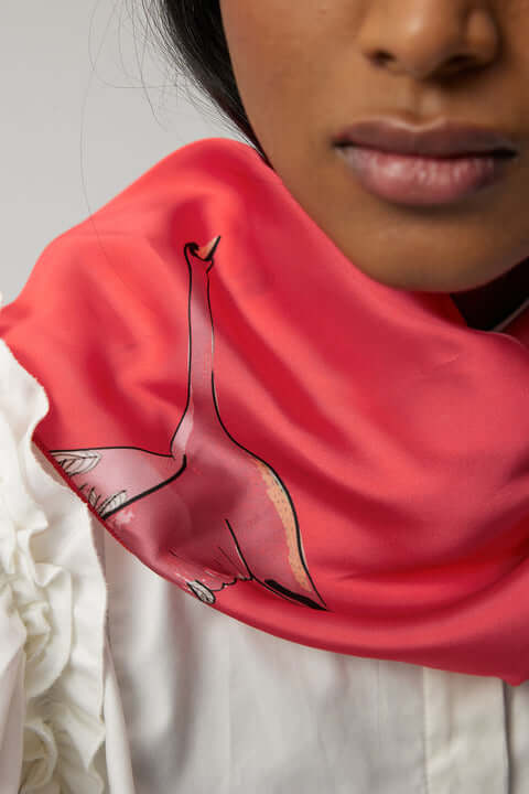 Bandana in pink Swan print