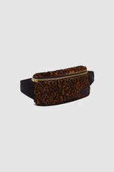Fanny pack in leopard printed leather