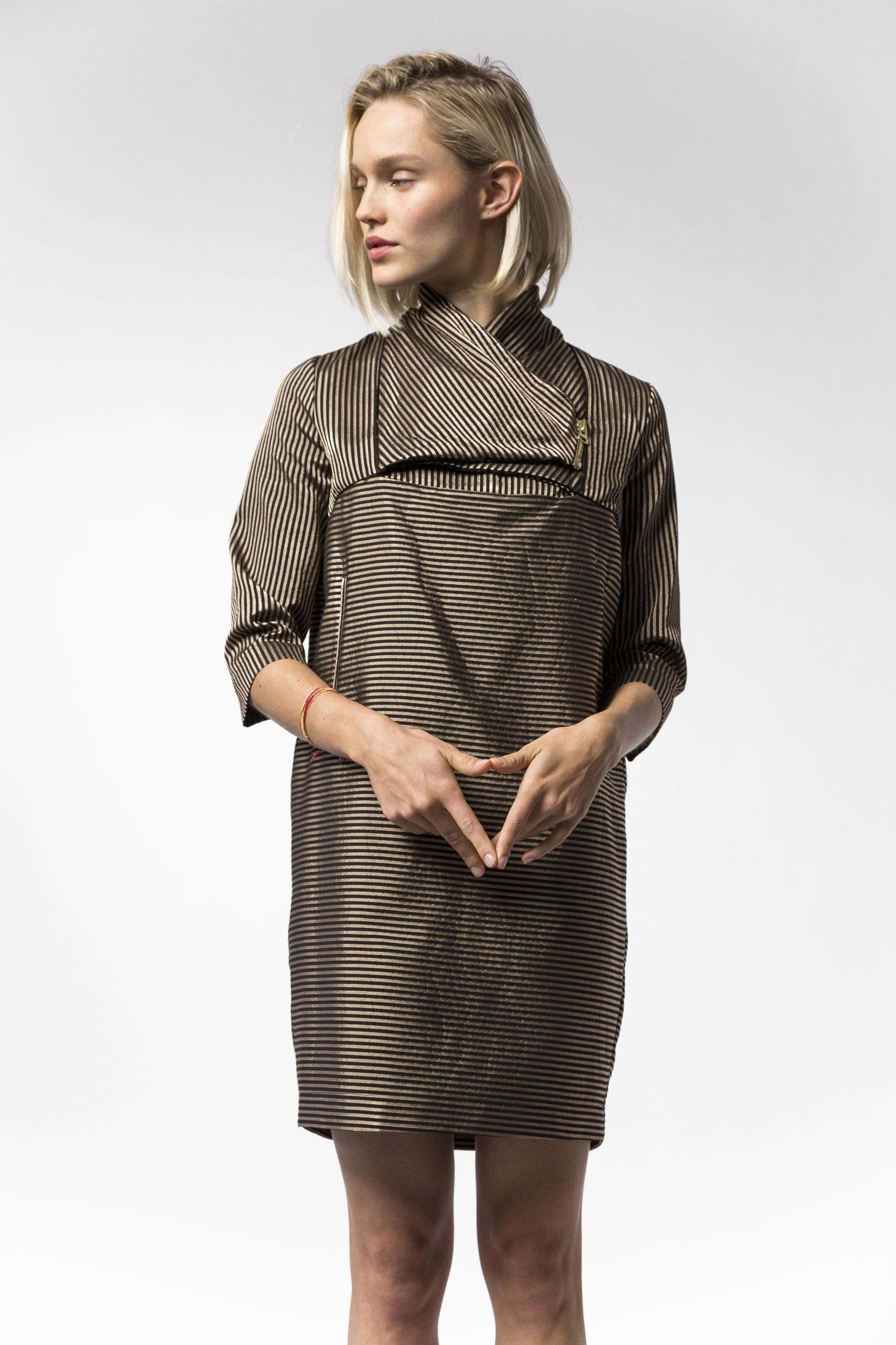 1961 dress in gold stripes | Heimstone