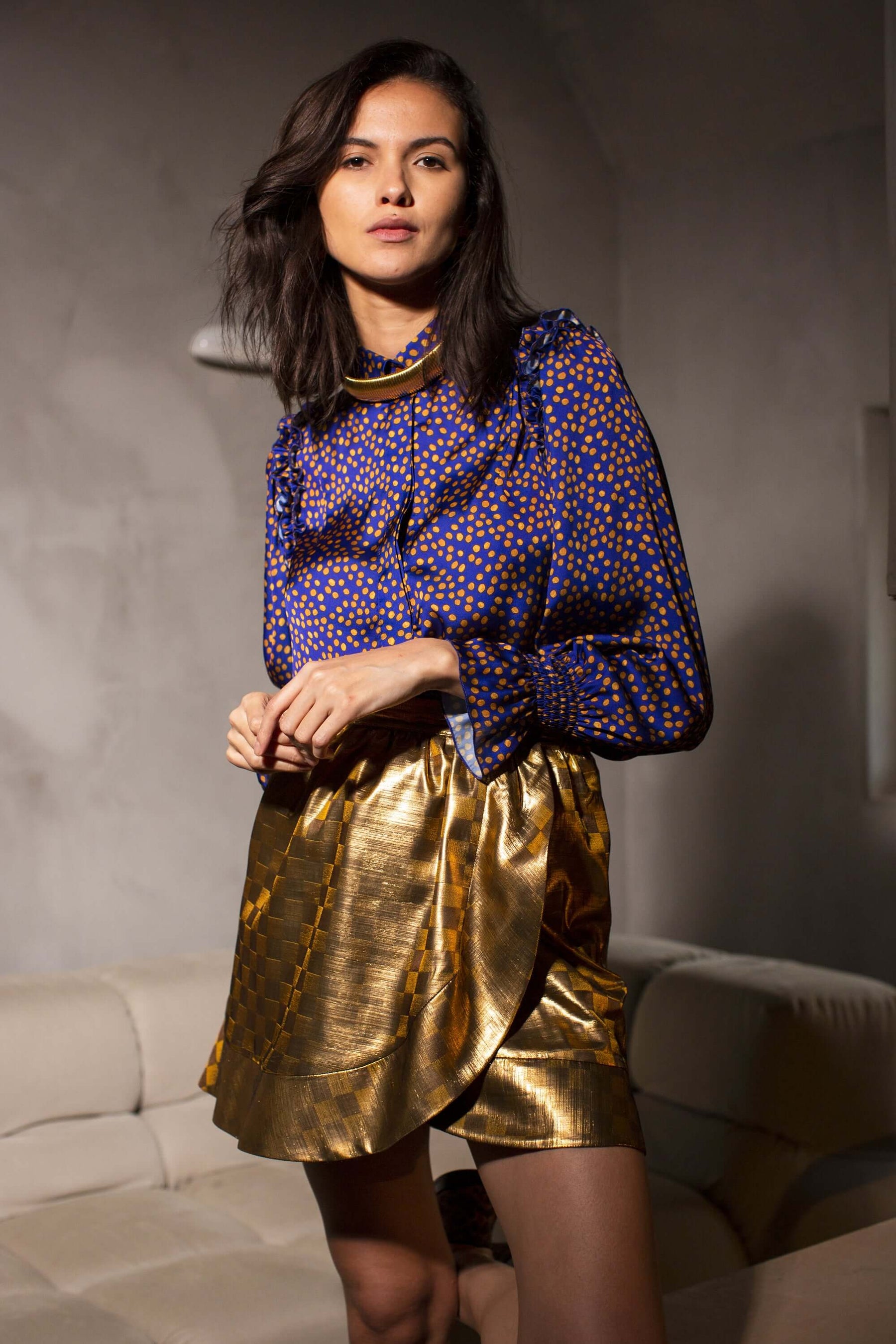 Austria skirt in Damier Klimt print | Heimstone