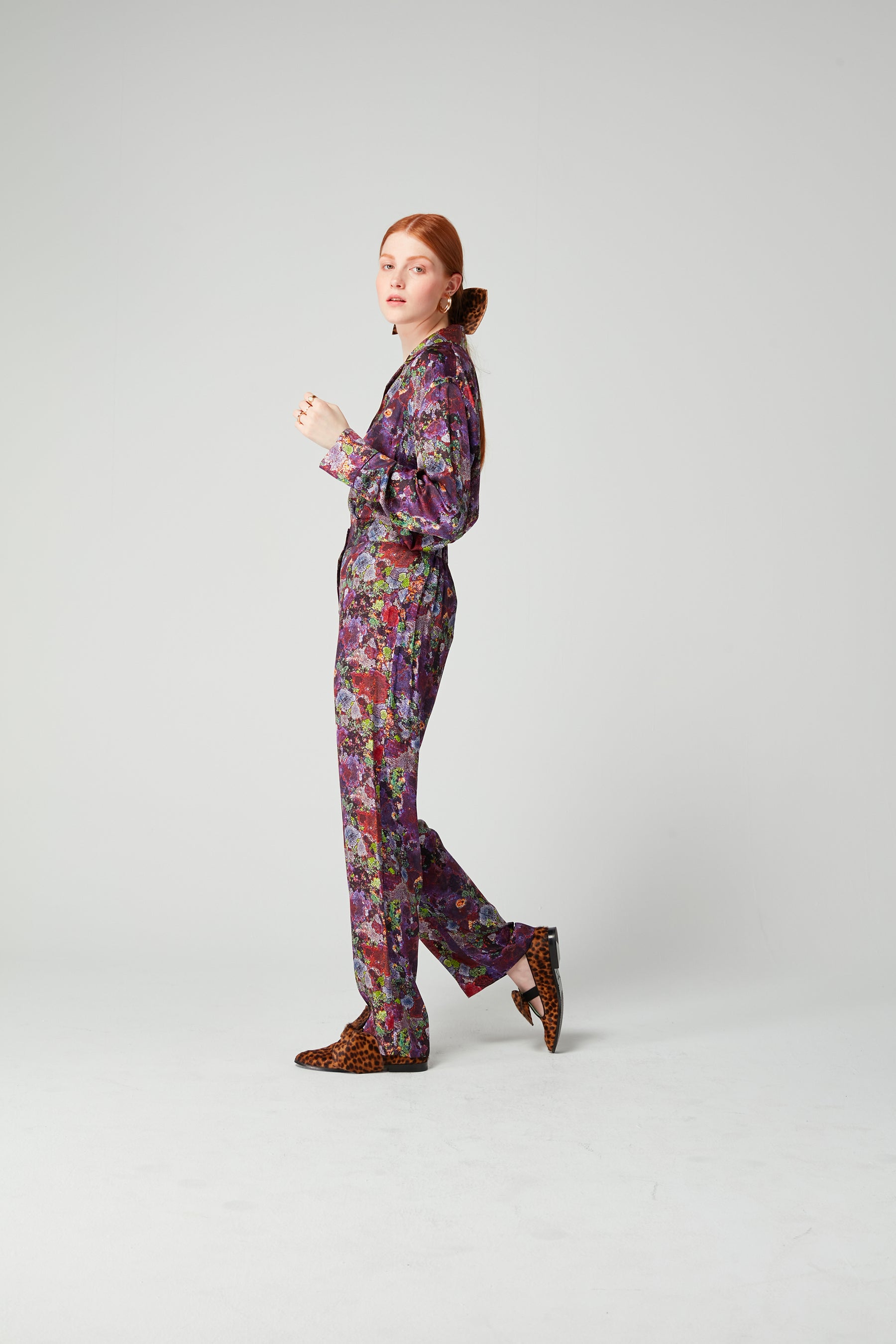 Pyjama Ulysse in Purple Lichen print set