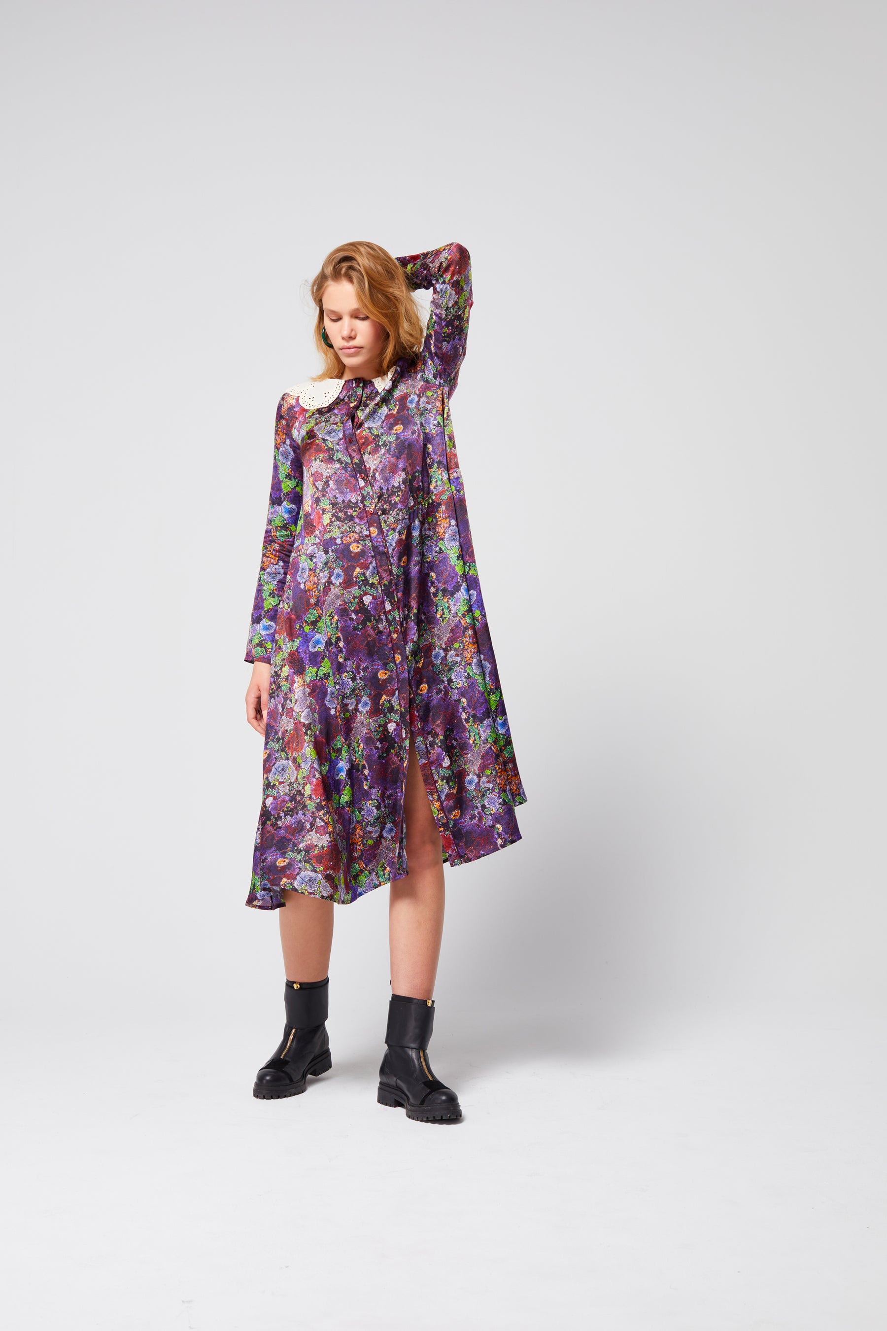 Java dress in Purple Lichen print