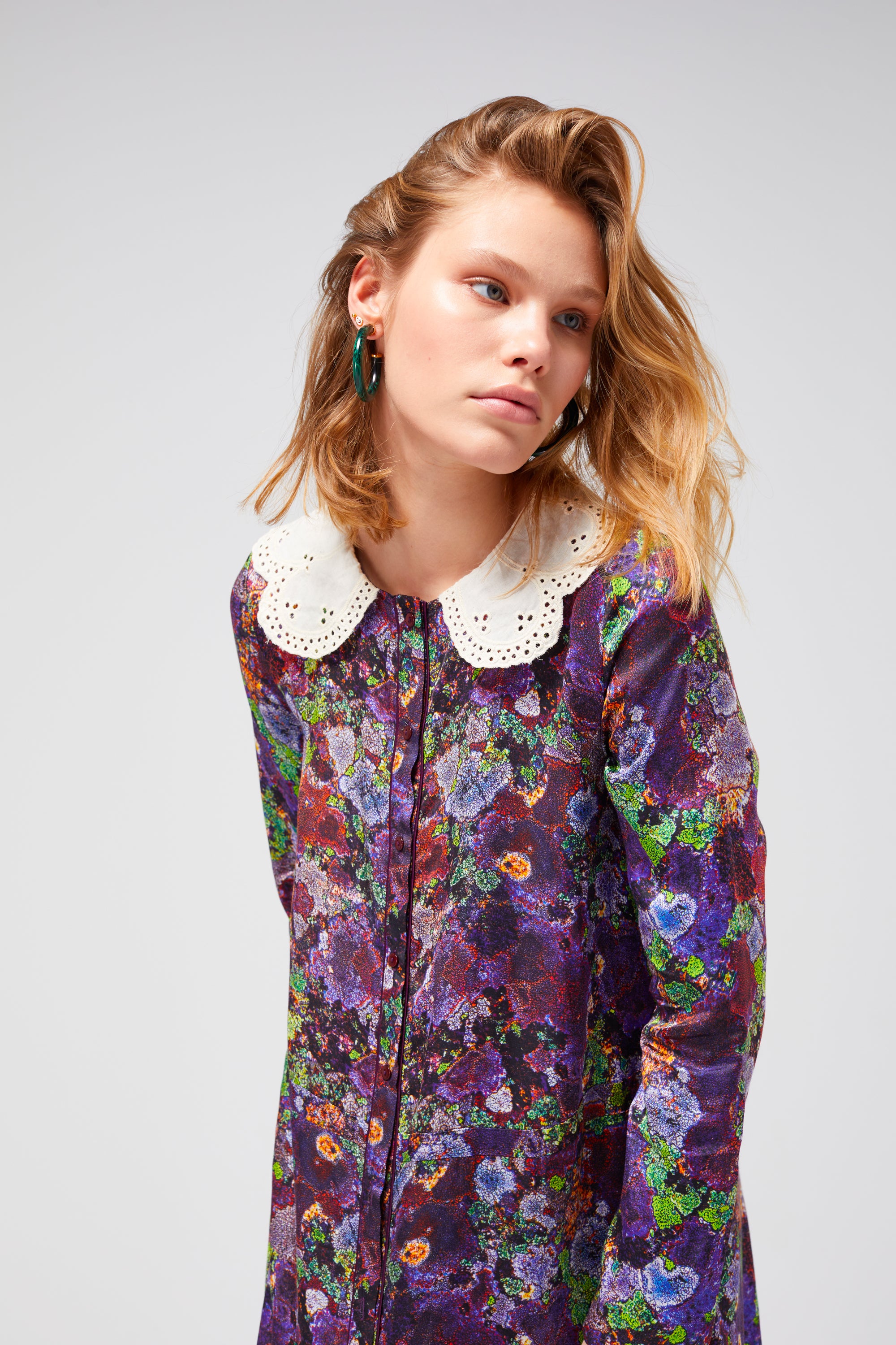 Java dress in Purple Lichen print