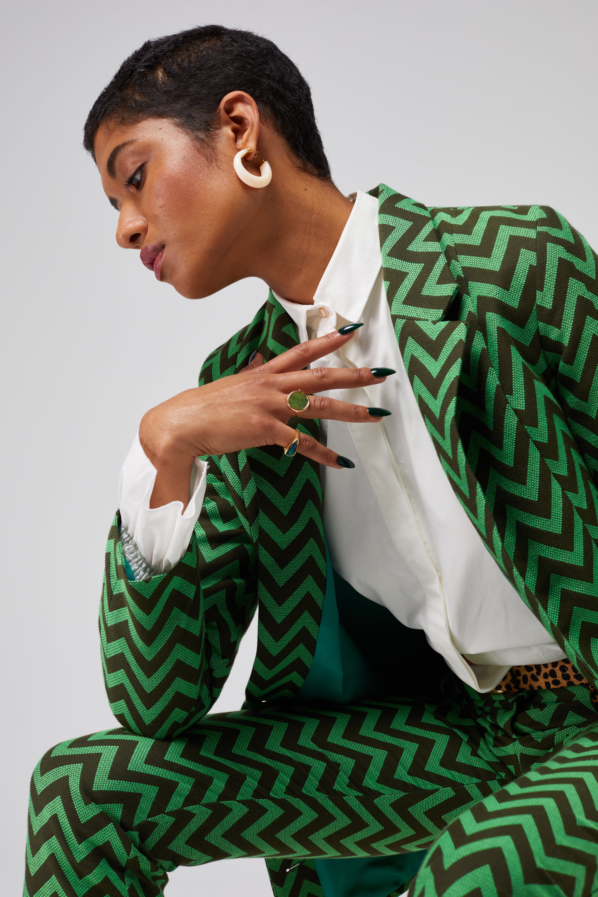 Blazer Sonny Crockett en Chevrons Forêt