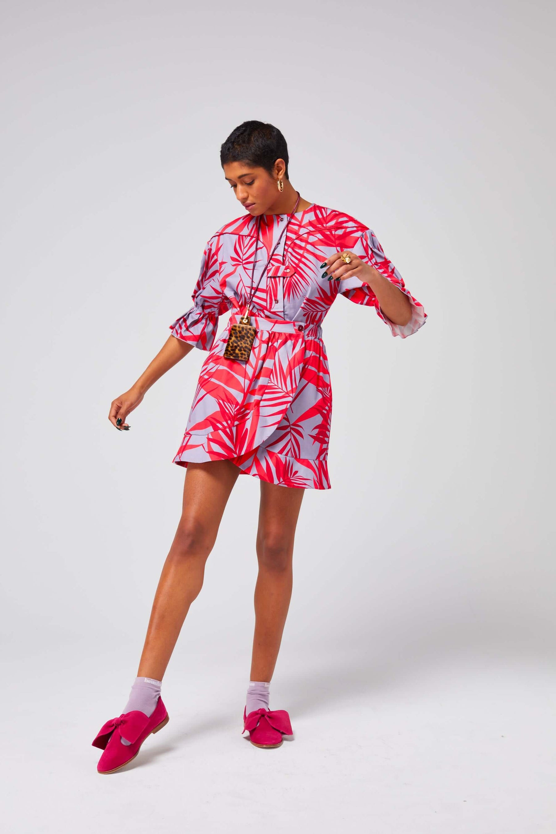Austria skirt in Flamingo print | Heimstone