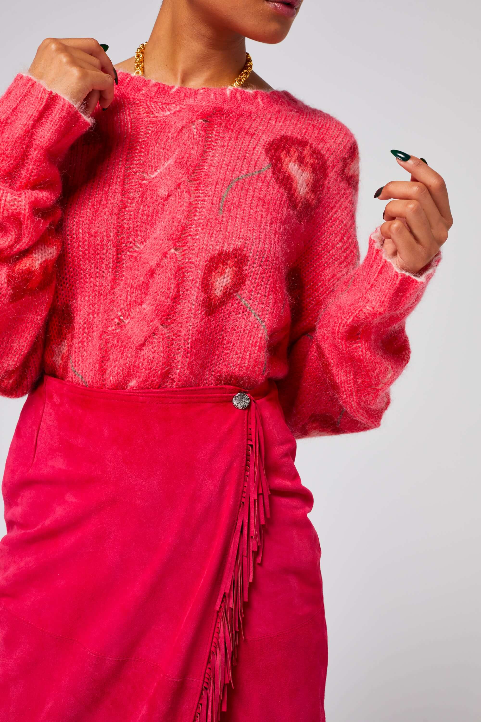Calgary skirt in fuchsia suede