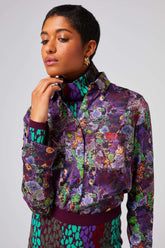 Dori shirt in Purple Lichen print