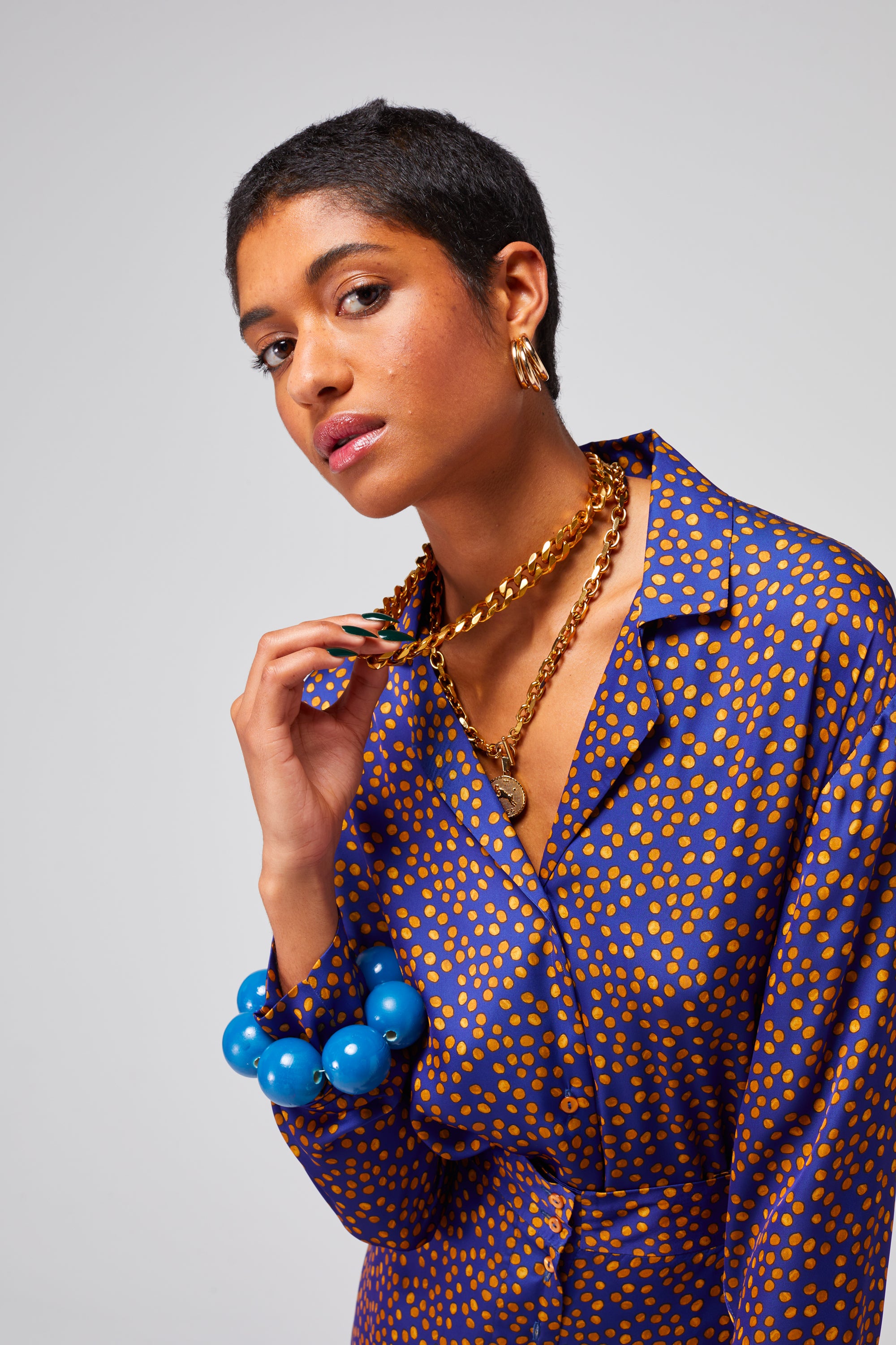 Pyjama Ulysse en imprimé Messy Dots bleu marine