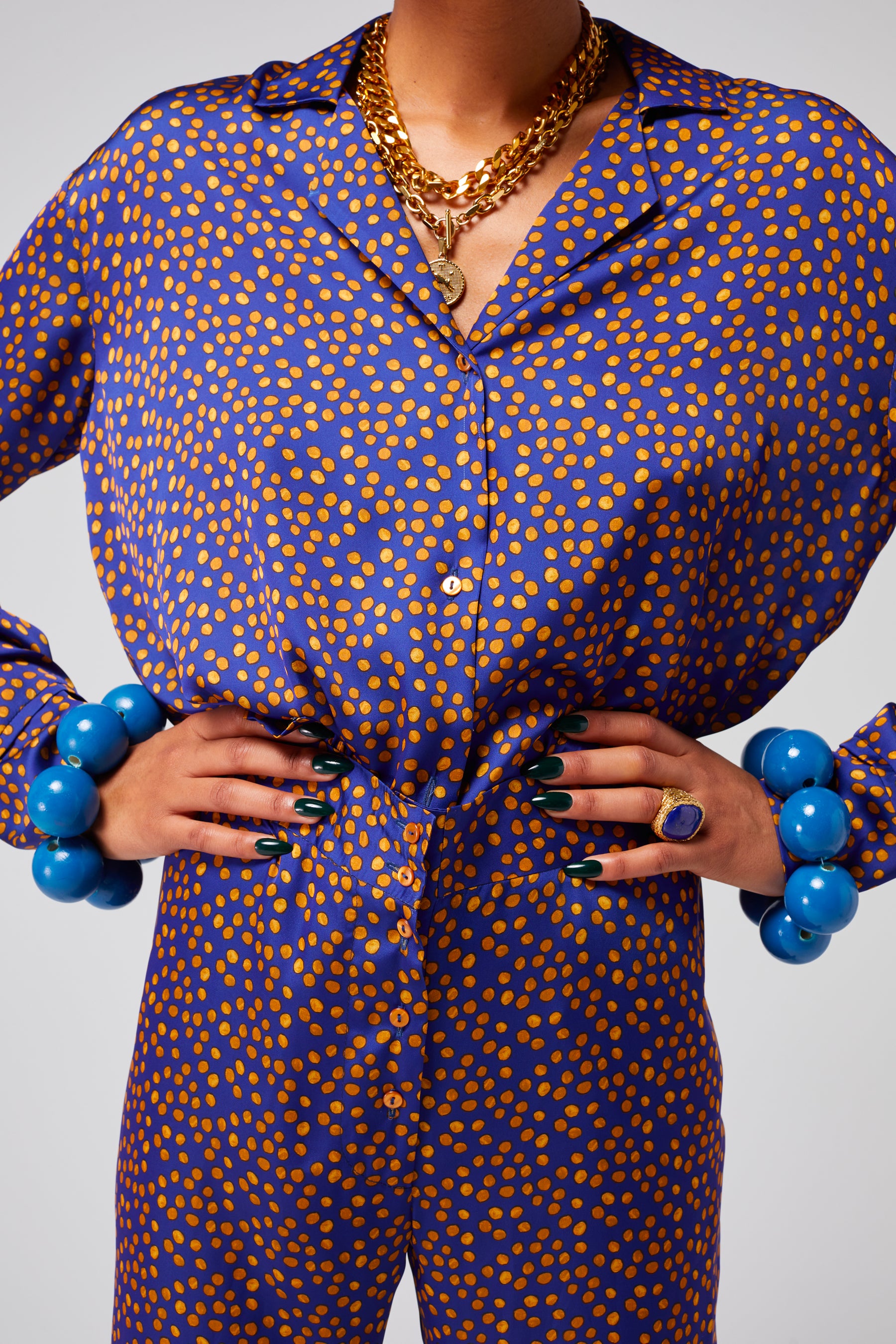 Pyjama Ulysse en imprimé Messy Dots bleu marine
