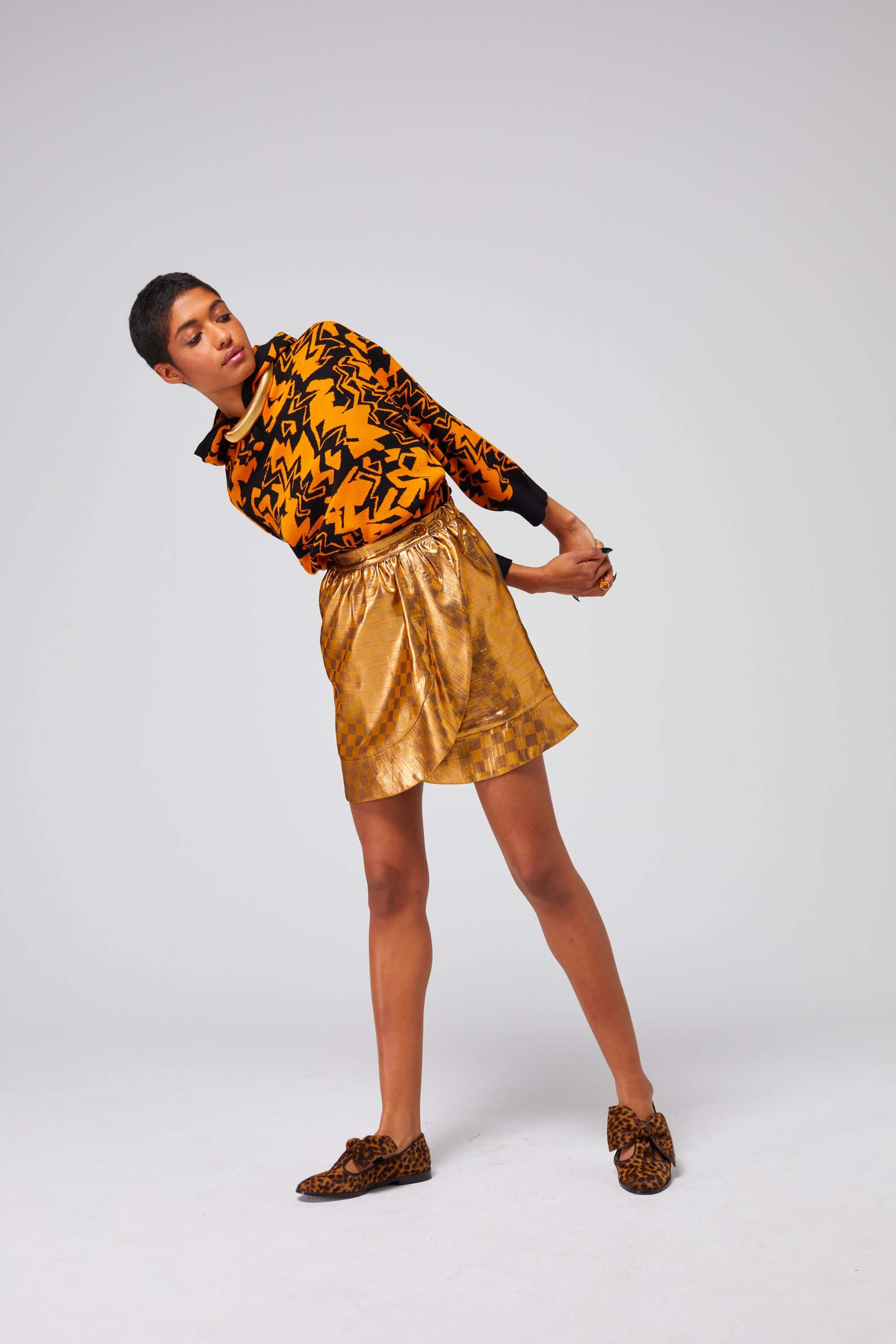 Austria skirt in Damier Klimt print | Heimstone
