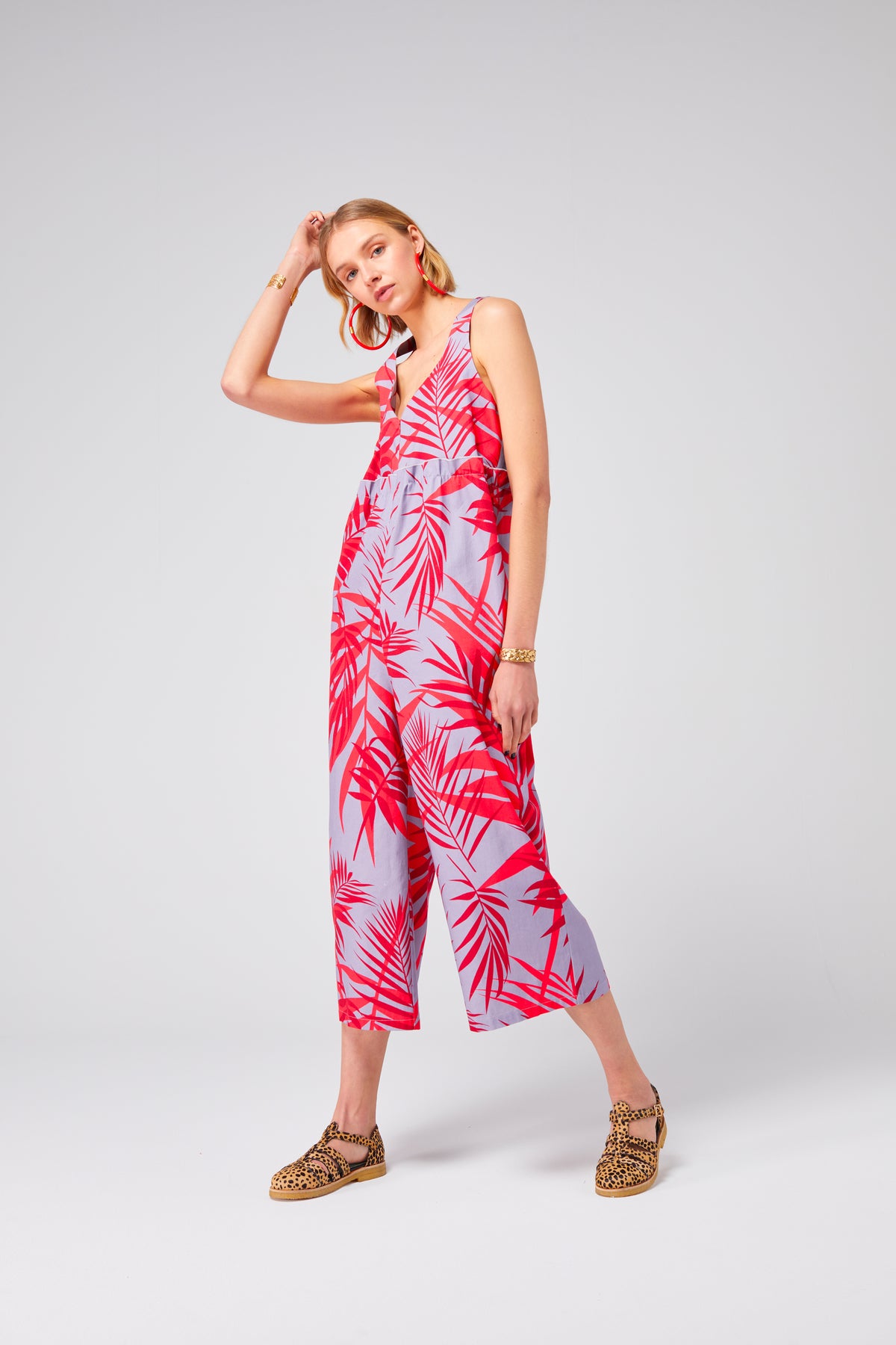 Lottie jumpsuit in Flamingo print