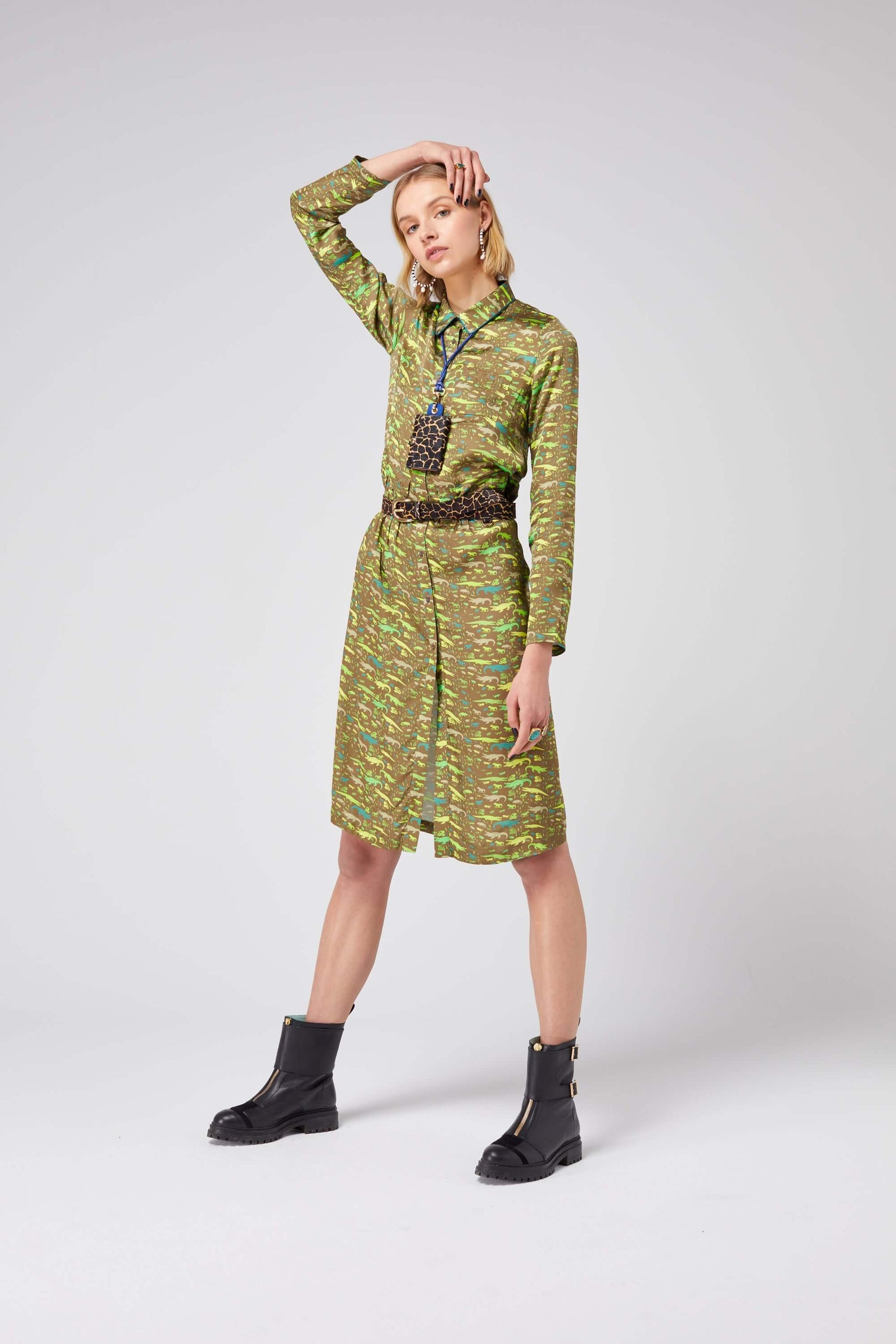Edison dress in Eat Your Greens print