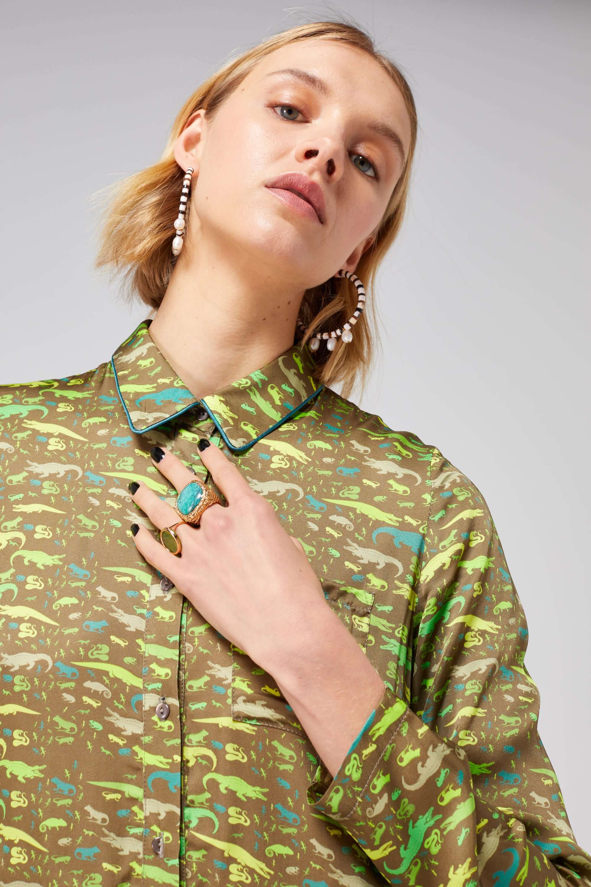 Edison dress in Eat Your Greens print