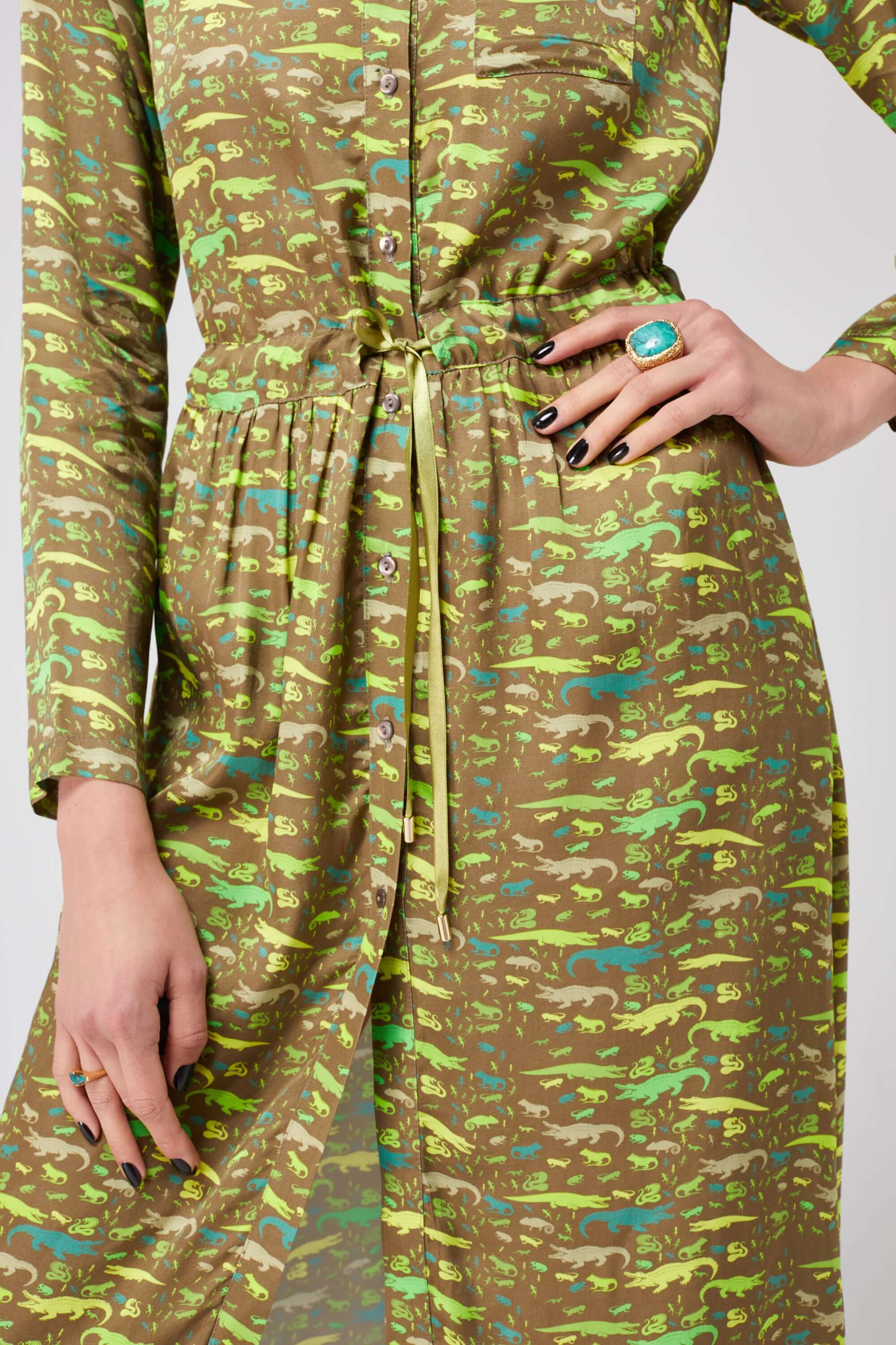 Edison dress in Eat Your Greens print
