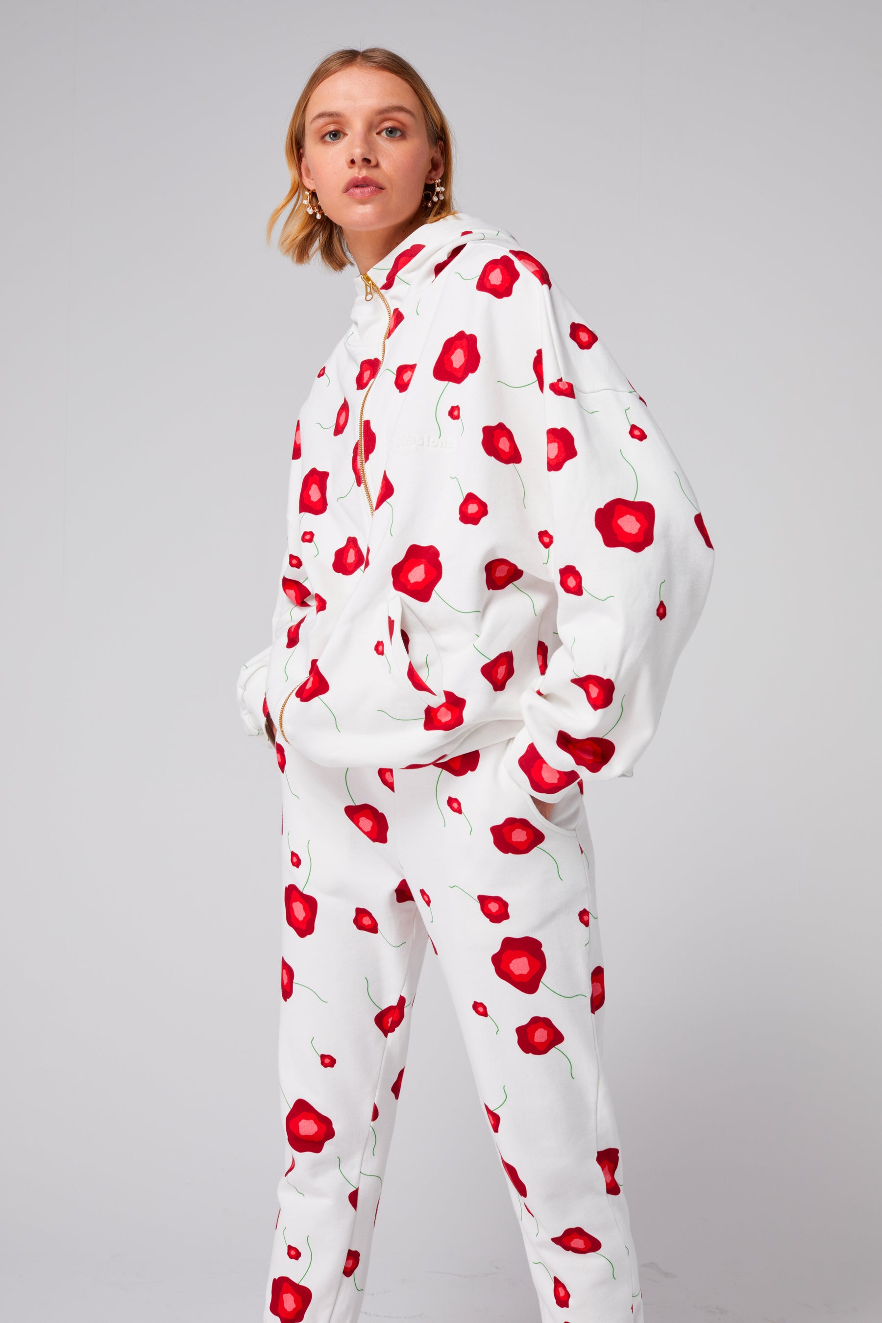 Kiara pants in Poppy printed fleece