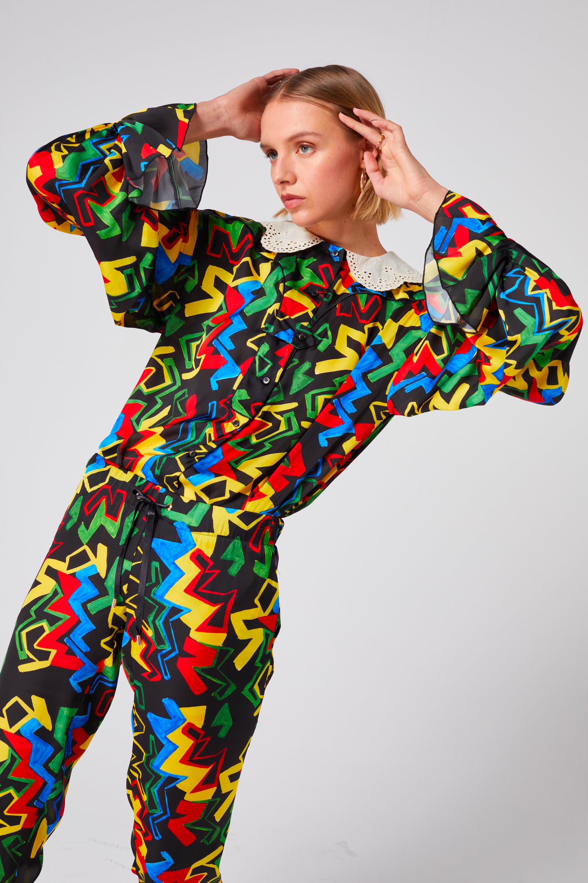 Chemise Trigalière en imprimé Électrique