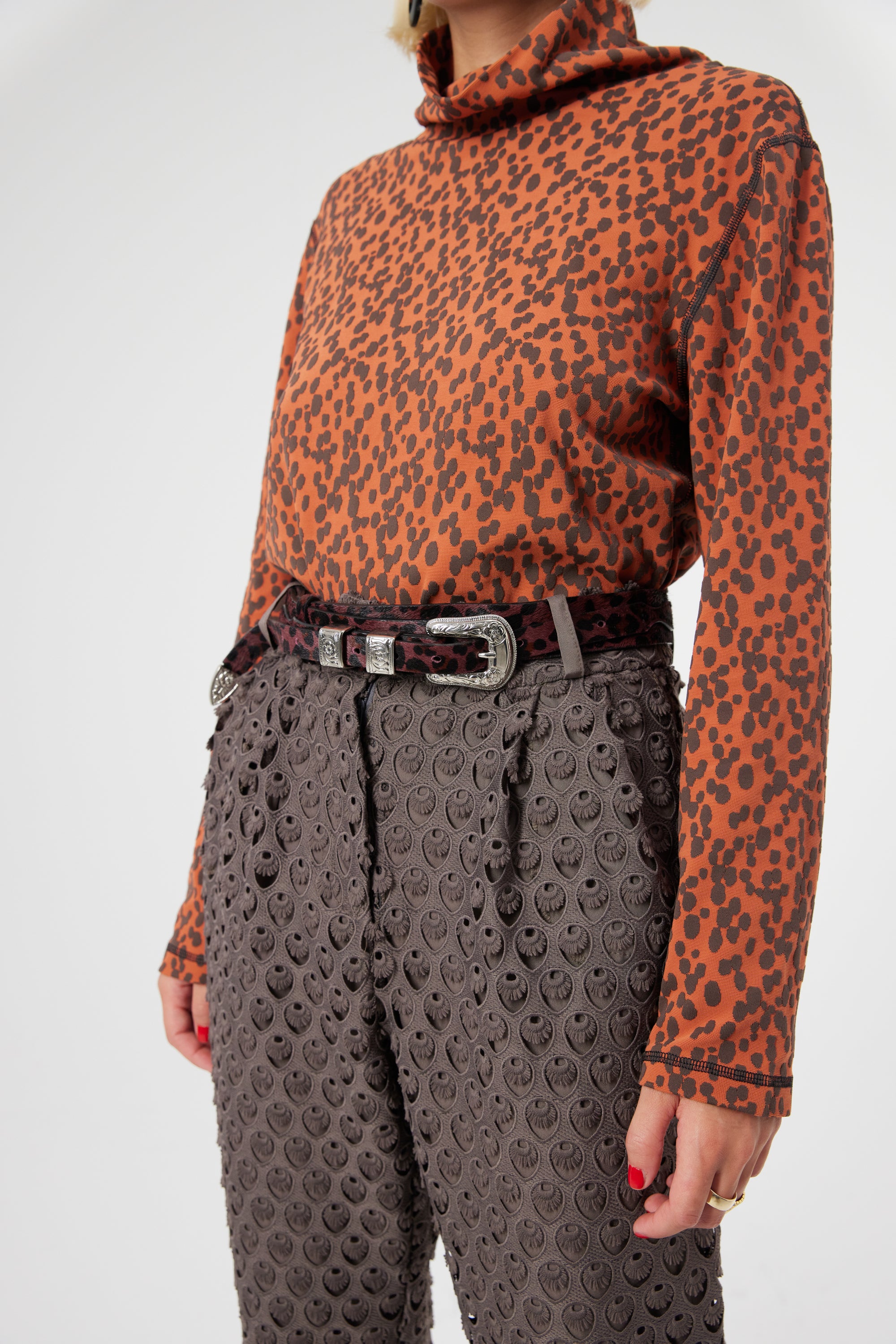 Slick undershirt  in Brick Leopard jersey