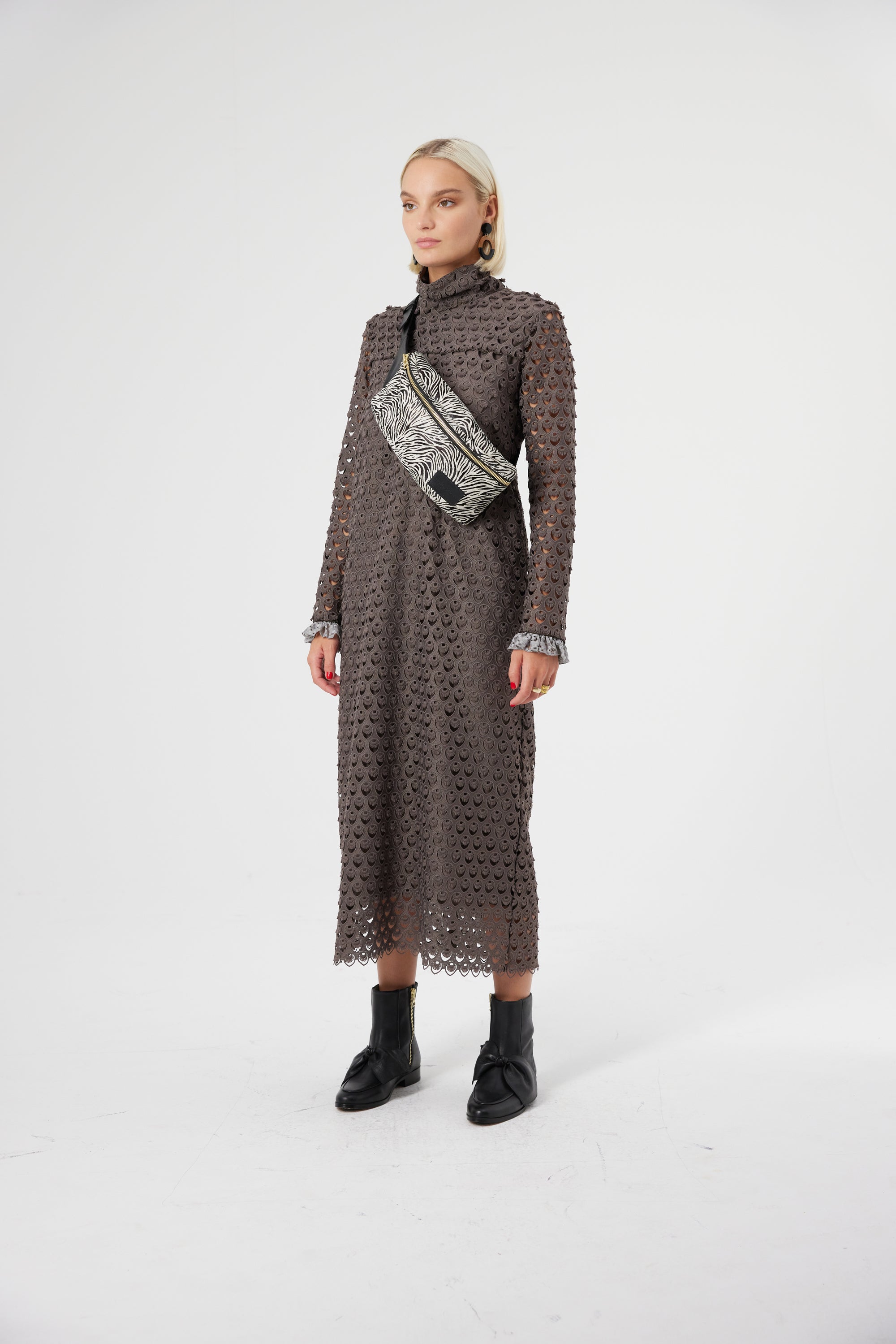 Robe Marshall en dentelle Charbon