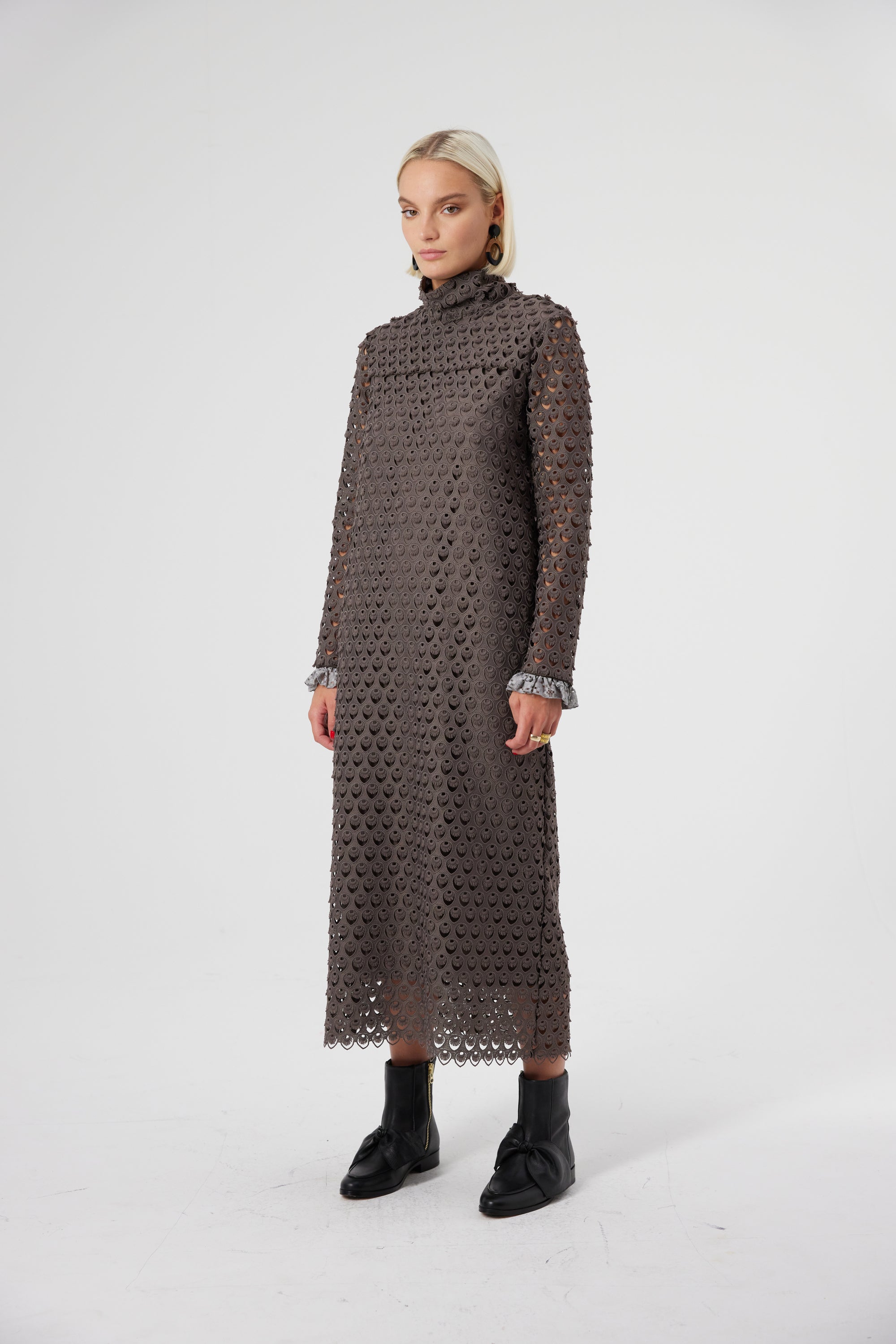 Robe Marshall en dentelle Charbon