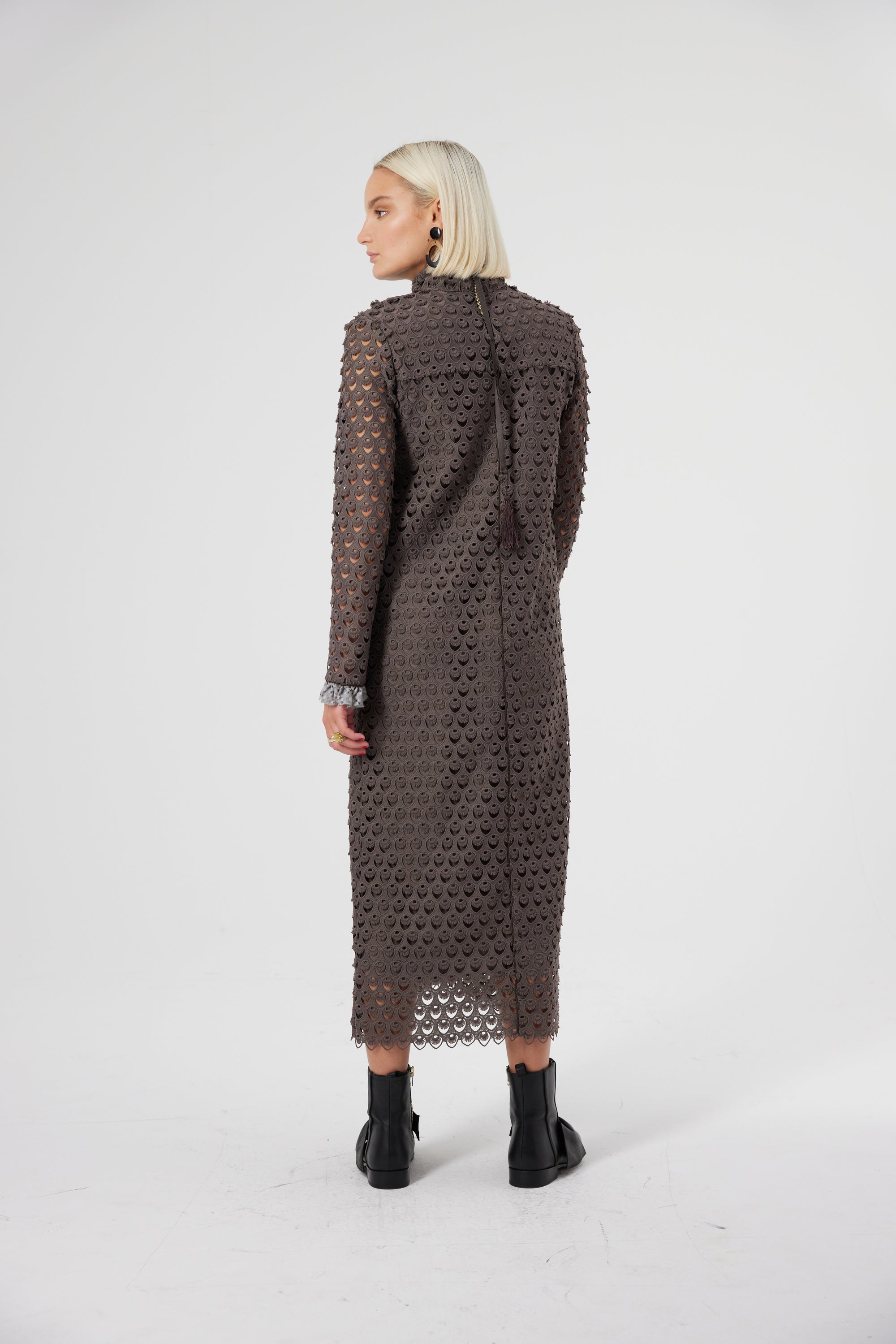 Robe Marshall en dentelle Charbon