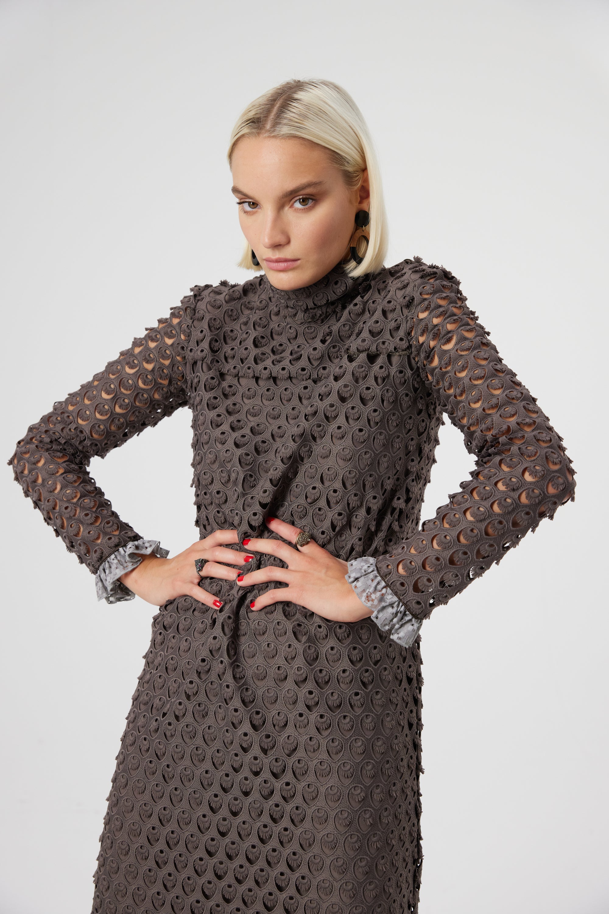Robe Marshall en dentelle Charbon