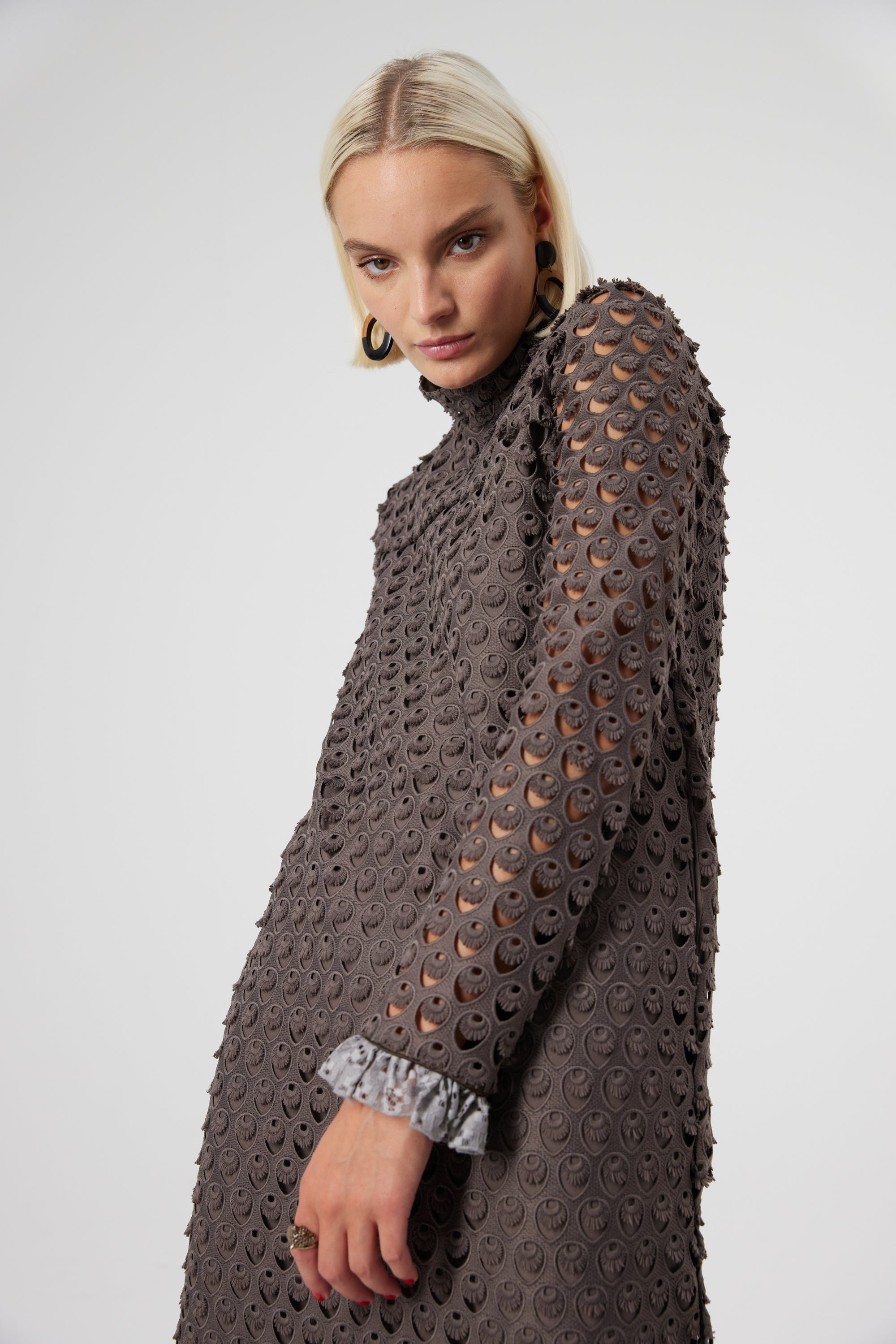 Robe Marshall en dentelle Charbon