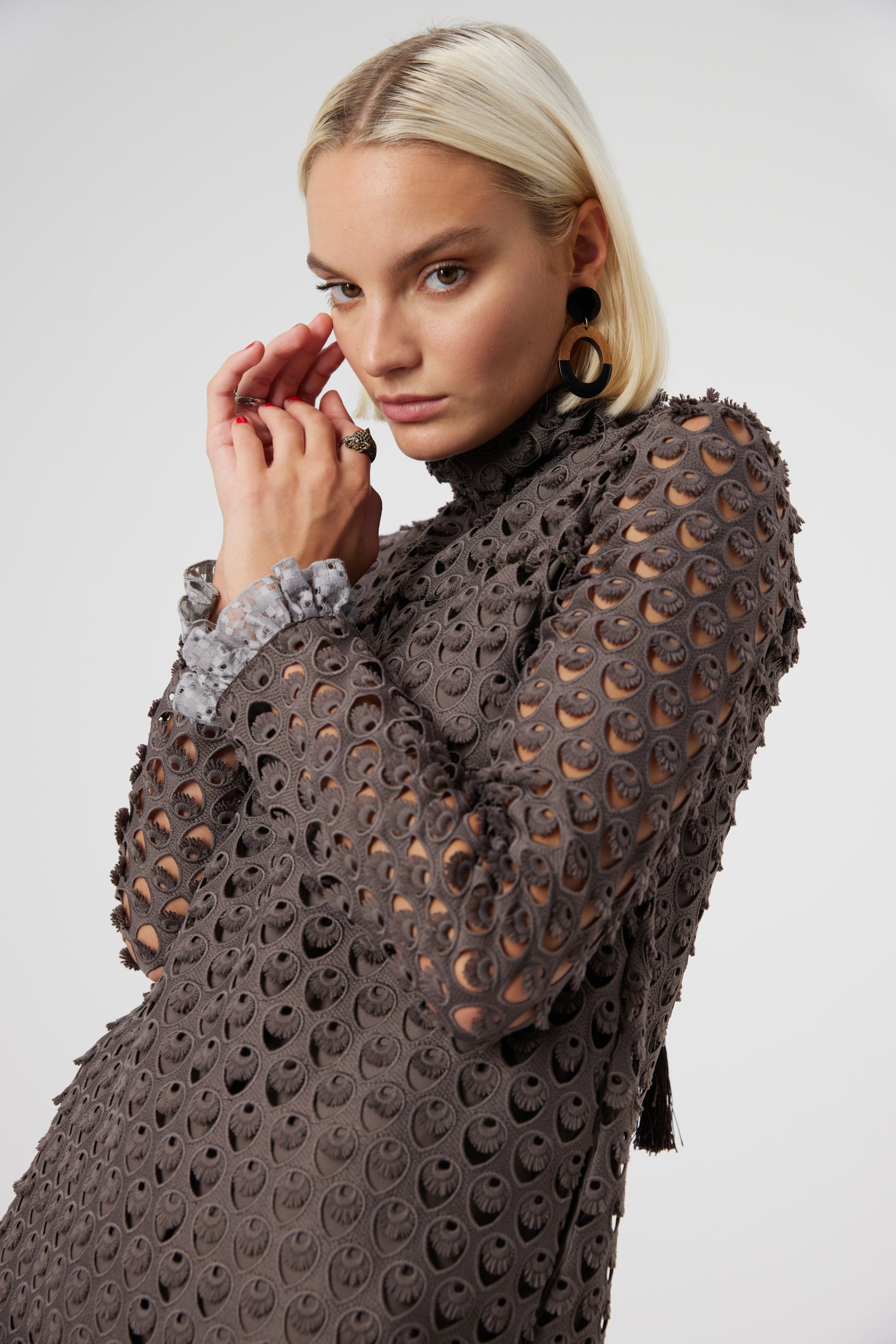 Robe Marshall en dentelle Charbon