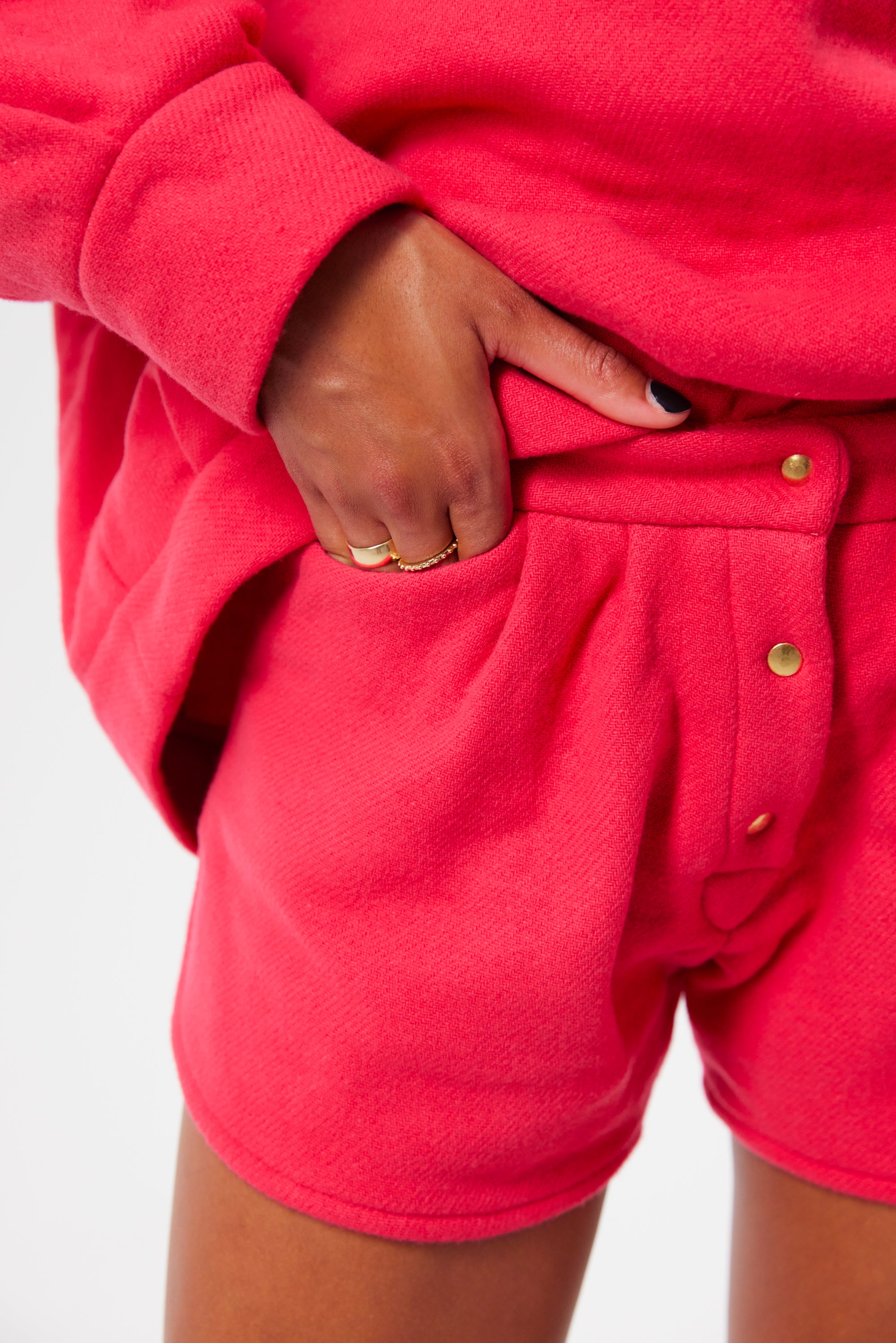 Spencer short in pink Razuberi cashmere