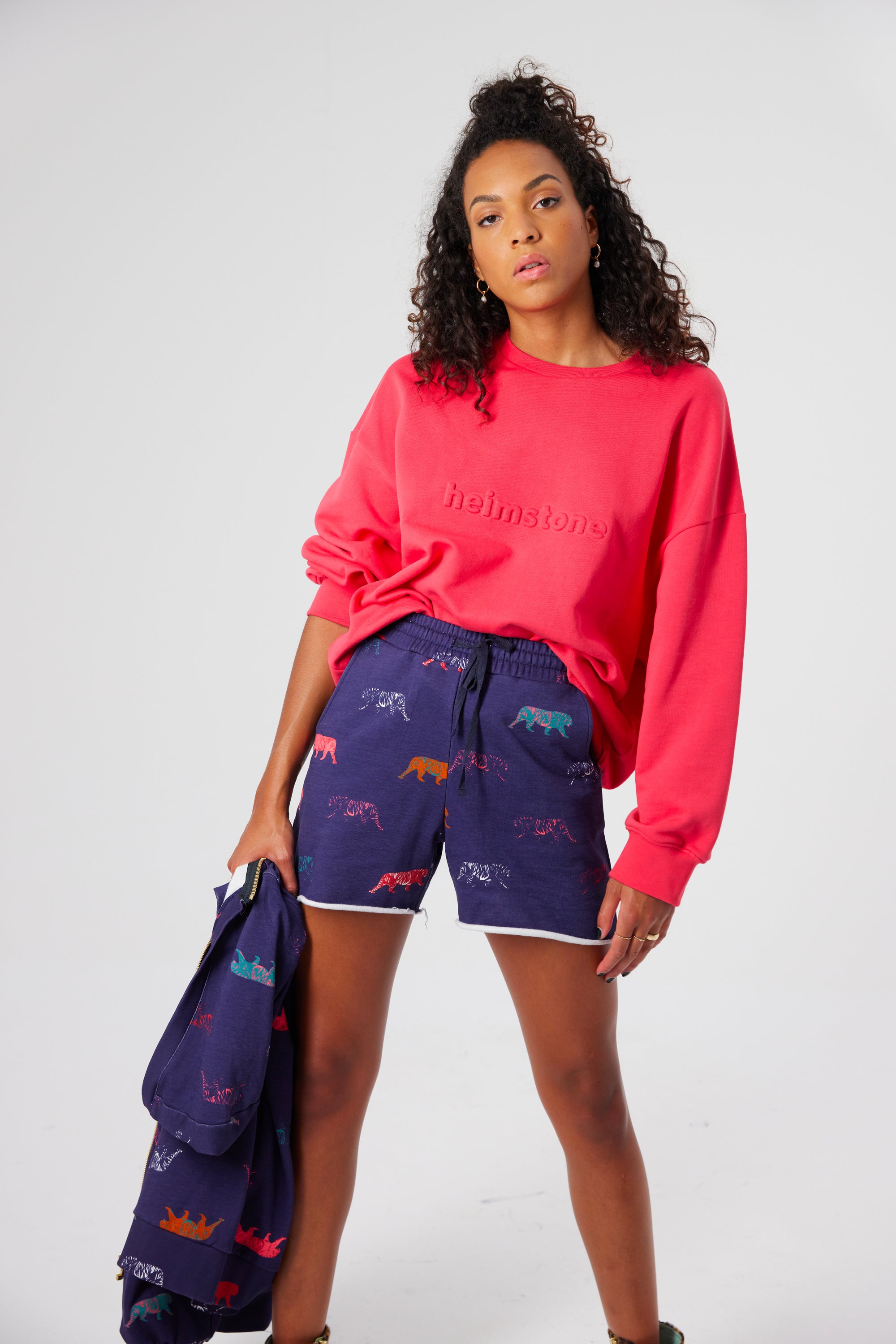 Jumper Harlem en molleton rose