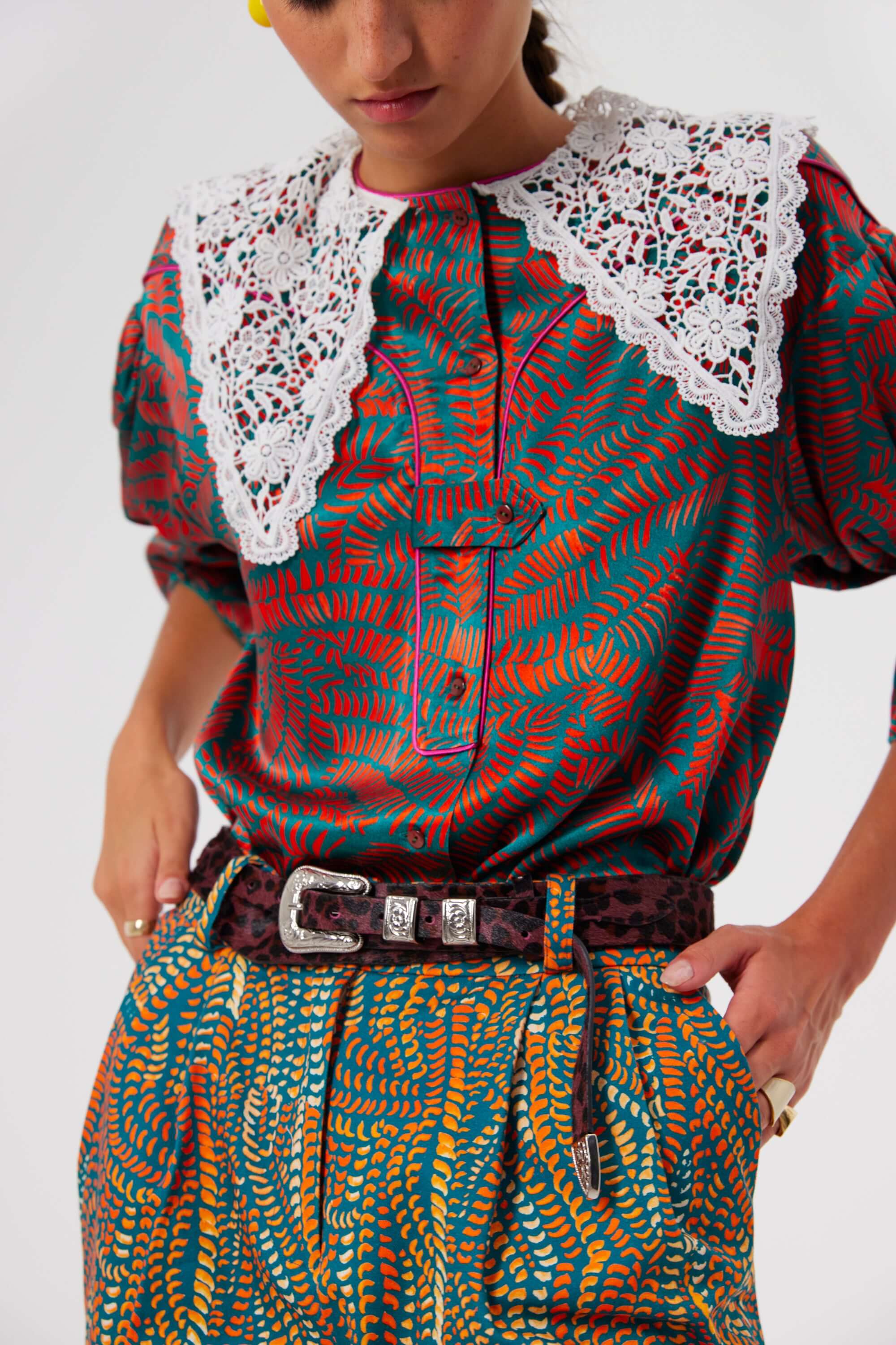 Beausserie shirt in Palmera print | Heimstone
