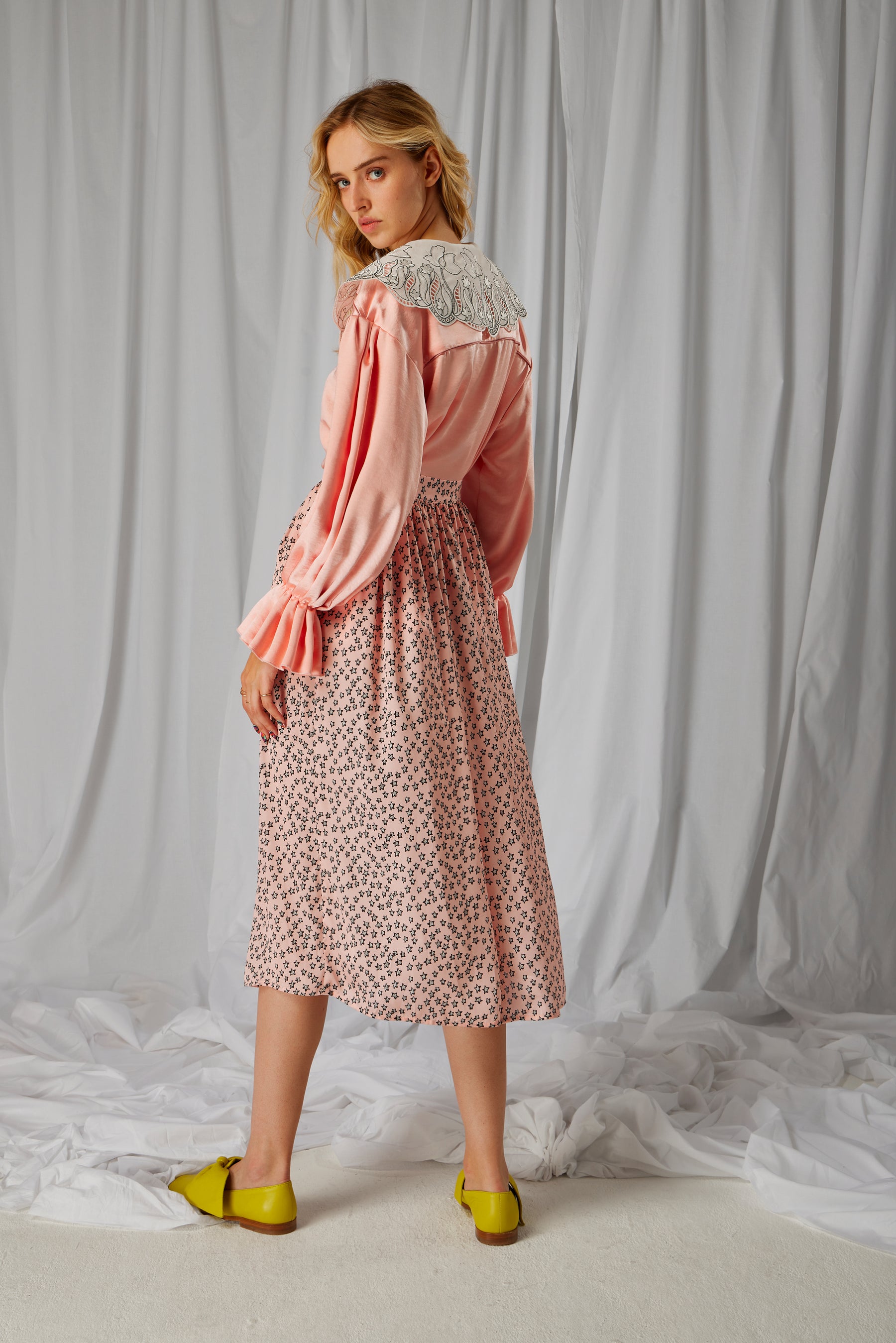 Orso skirt in pink Messy Stars print