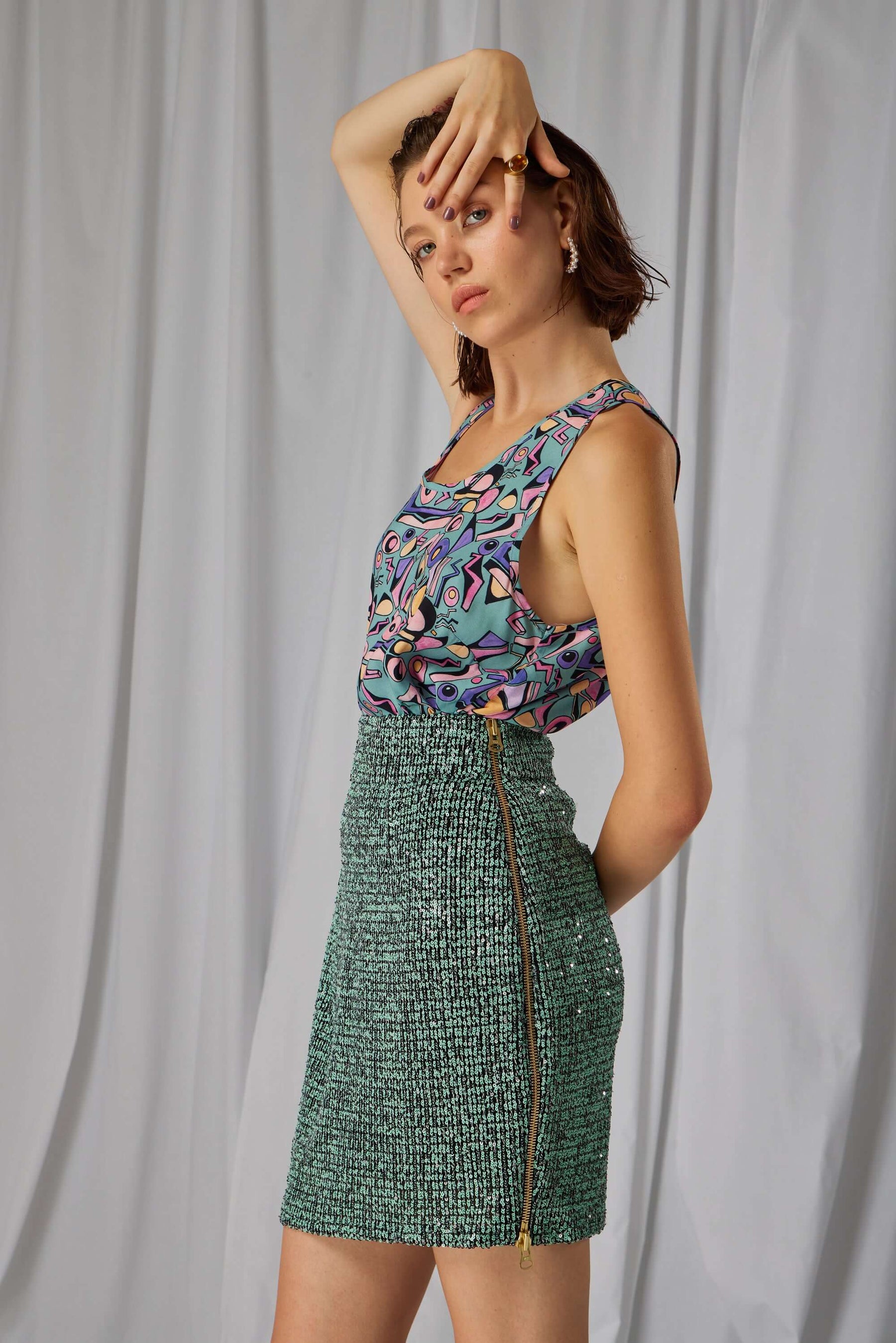 Molly skirt in Liberty sequins