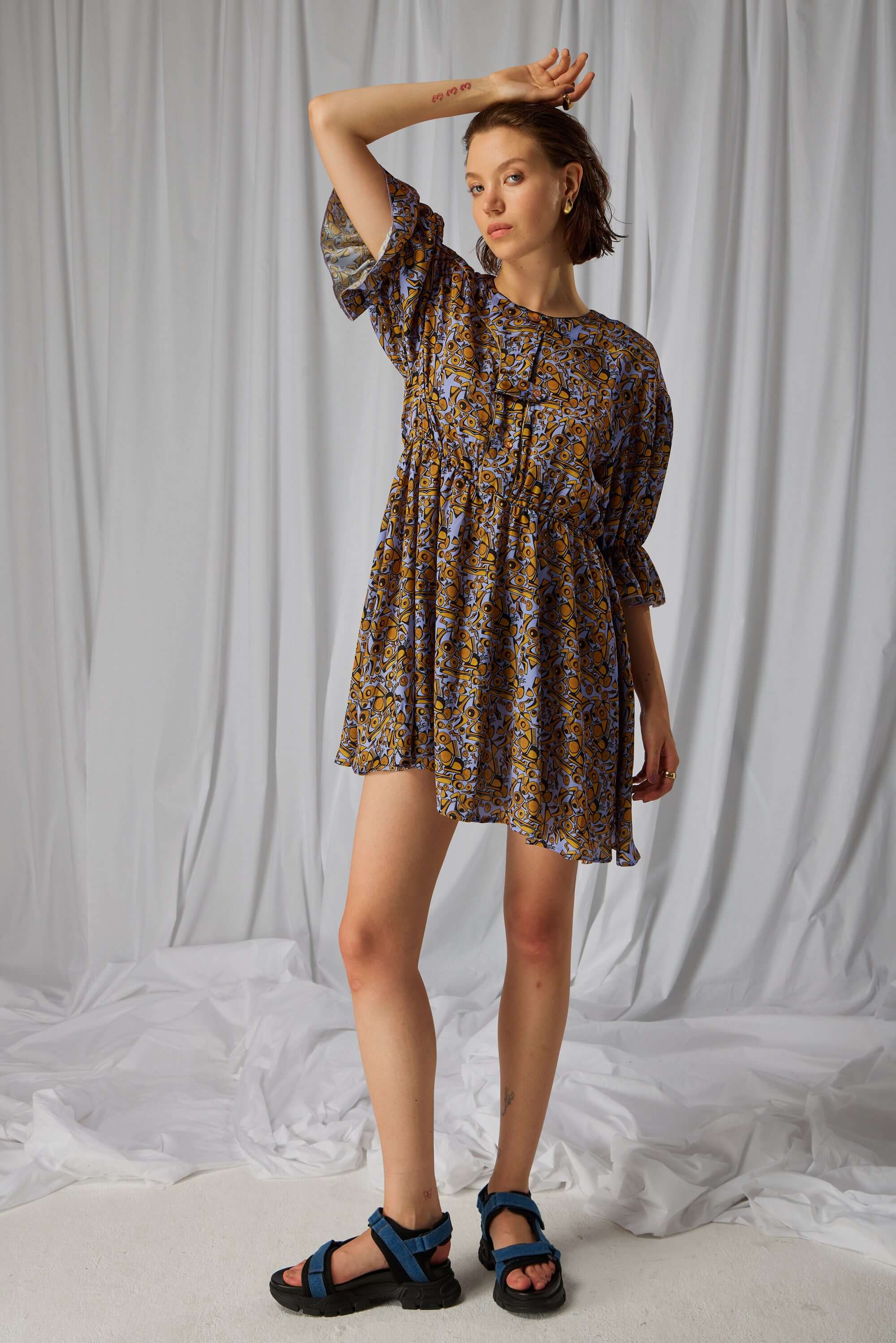 Beausserie dress in Art Deco Factory print