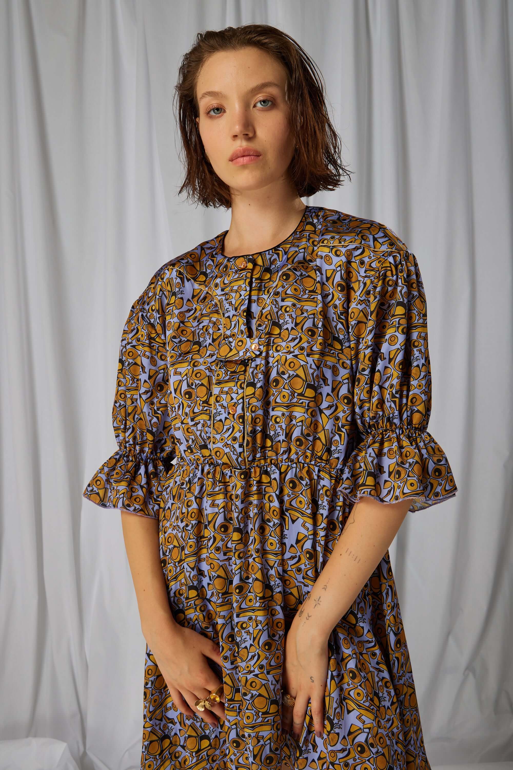 Beausserie dress in Art Deco Factory print