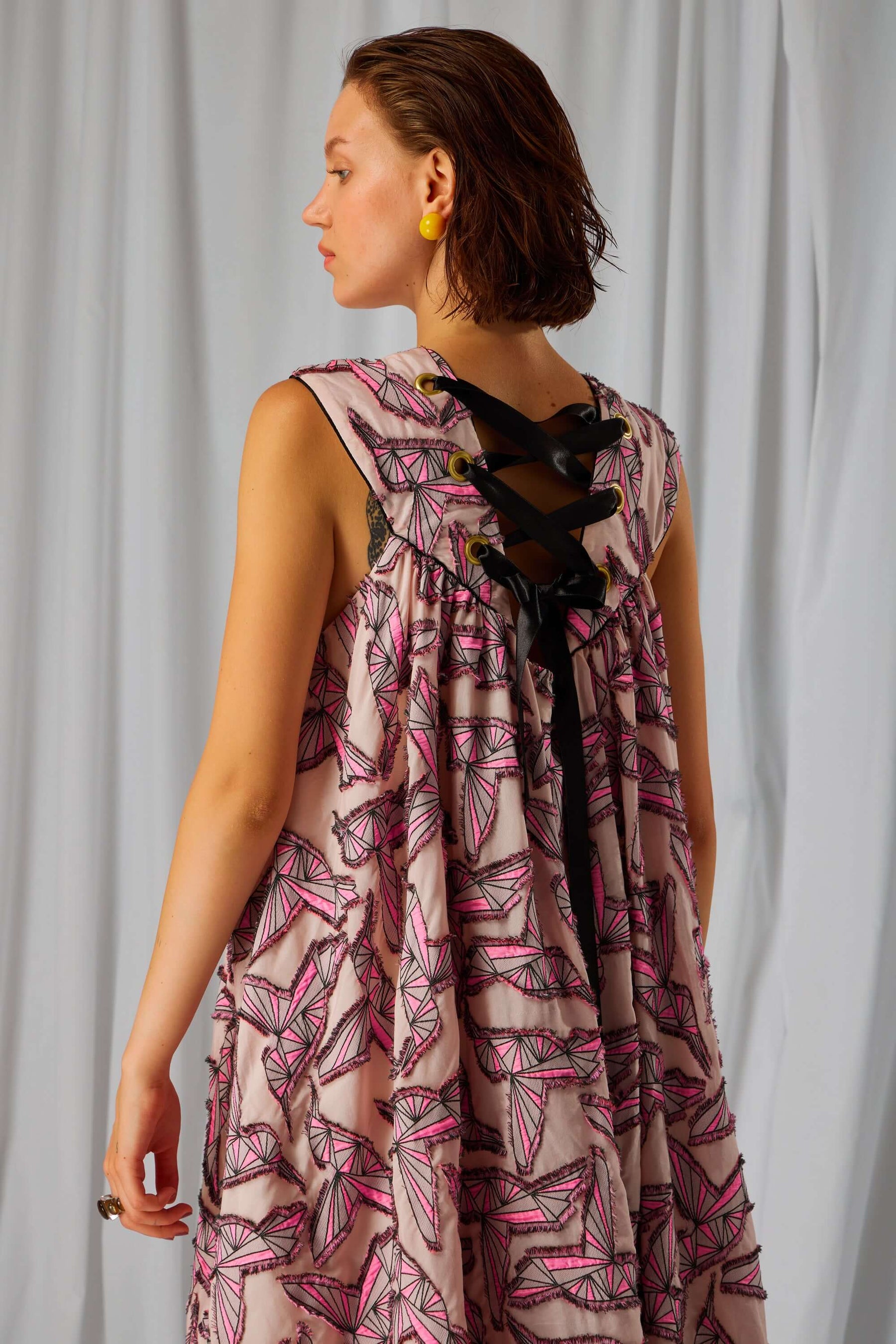 Macca dress in embroidered Hummingbird weave