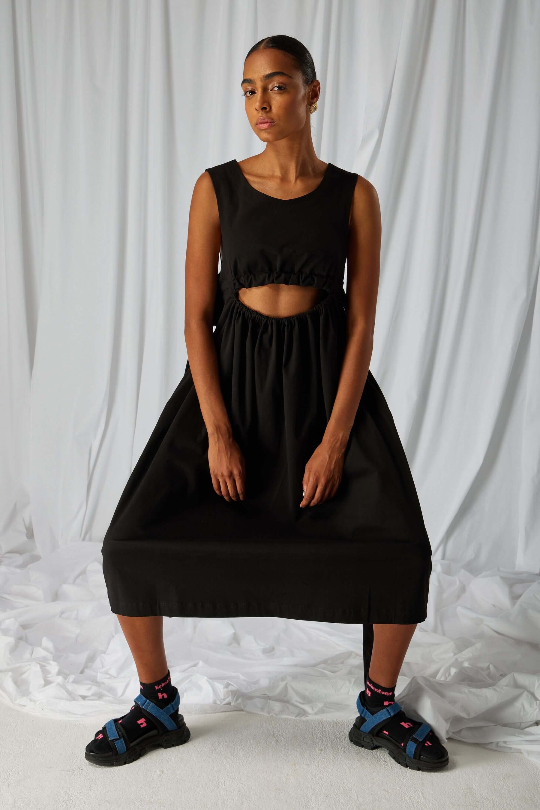 Tatiana dress in black cotton