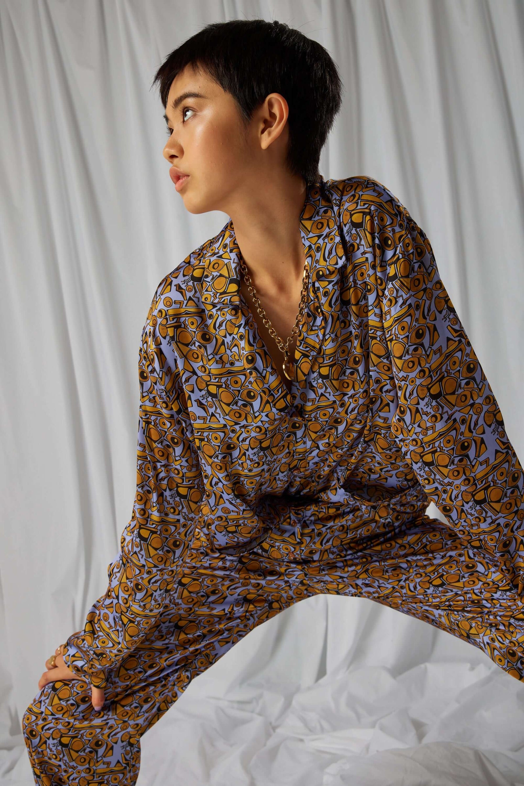 Ulysse pyjama in Art Deco Factory print