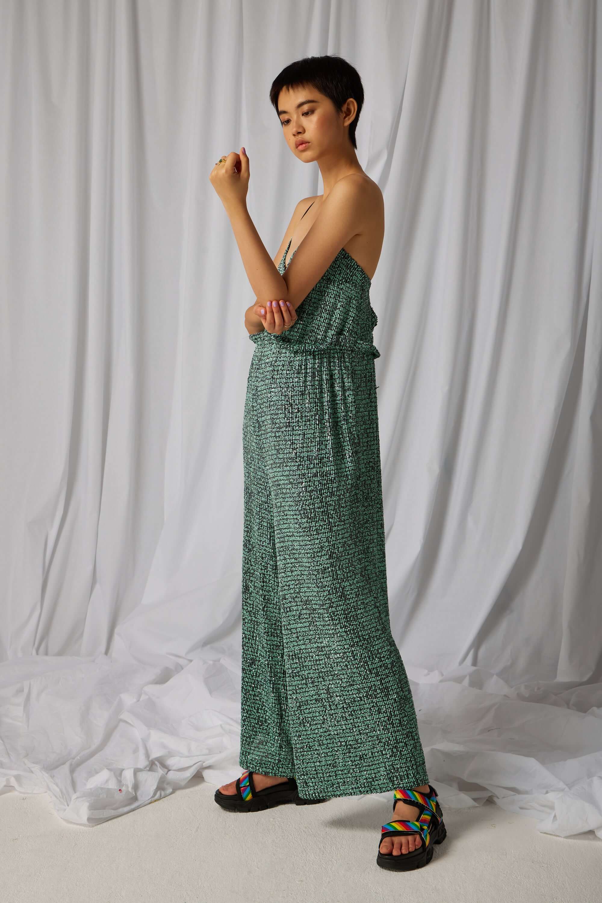 Lottie jumpsuit in Liberty sequins