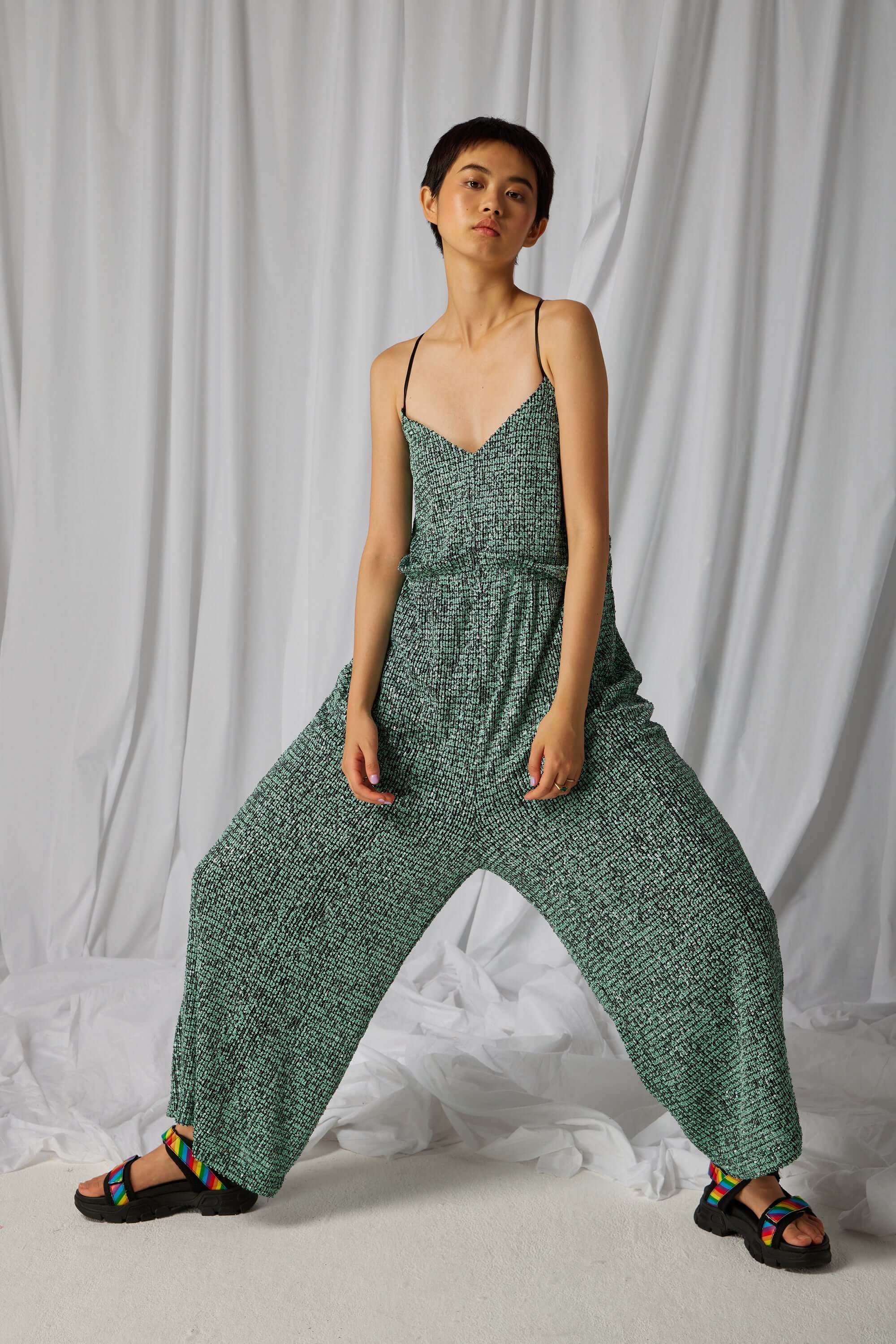 Lottie jumpsuit in Liberty sequins