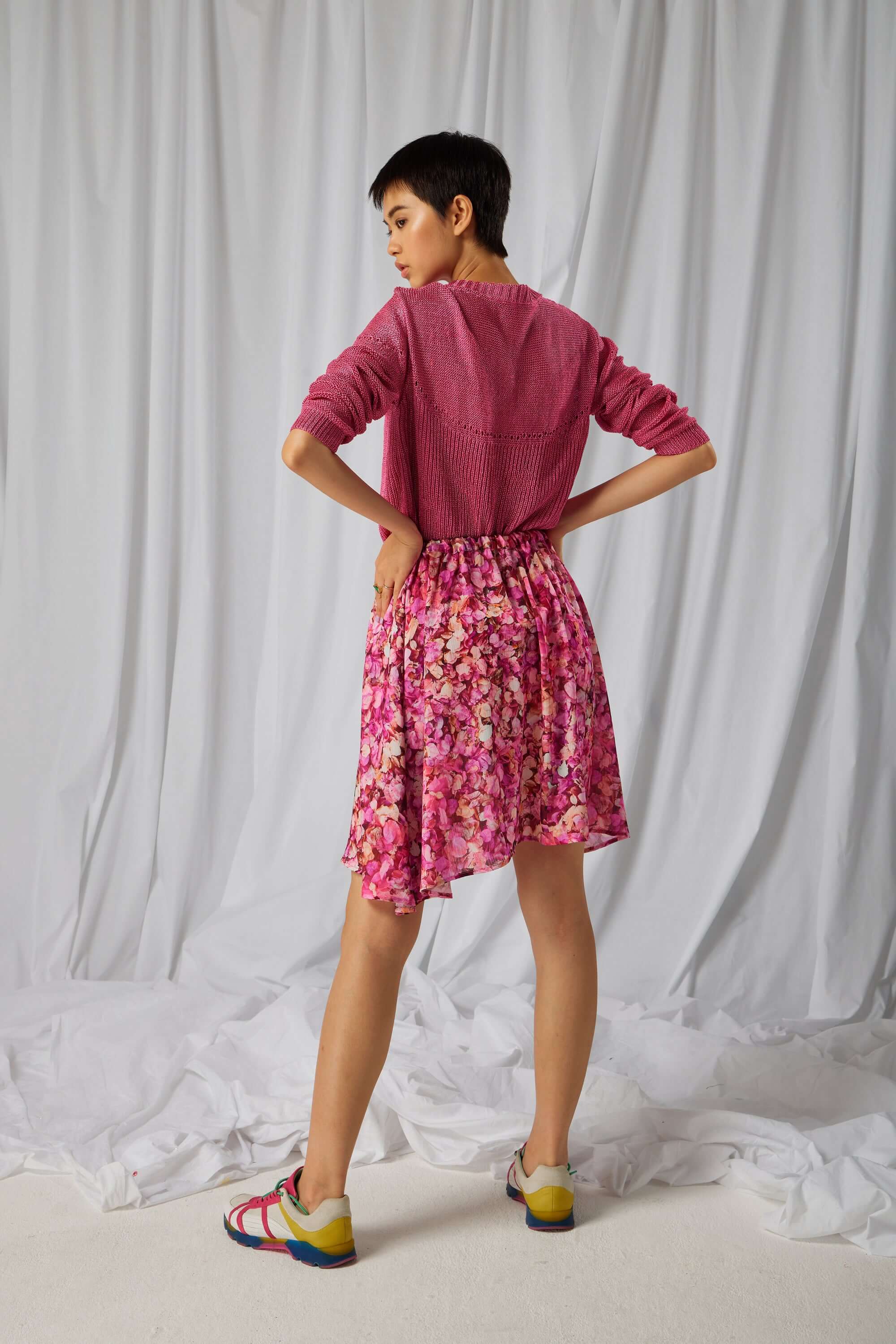 Serena skirt in Cabaret print
