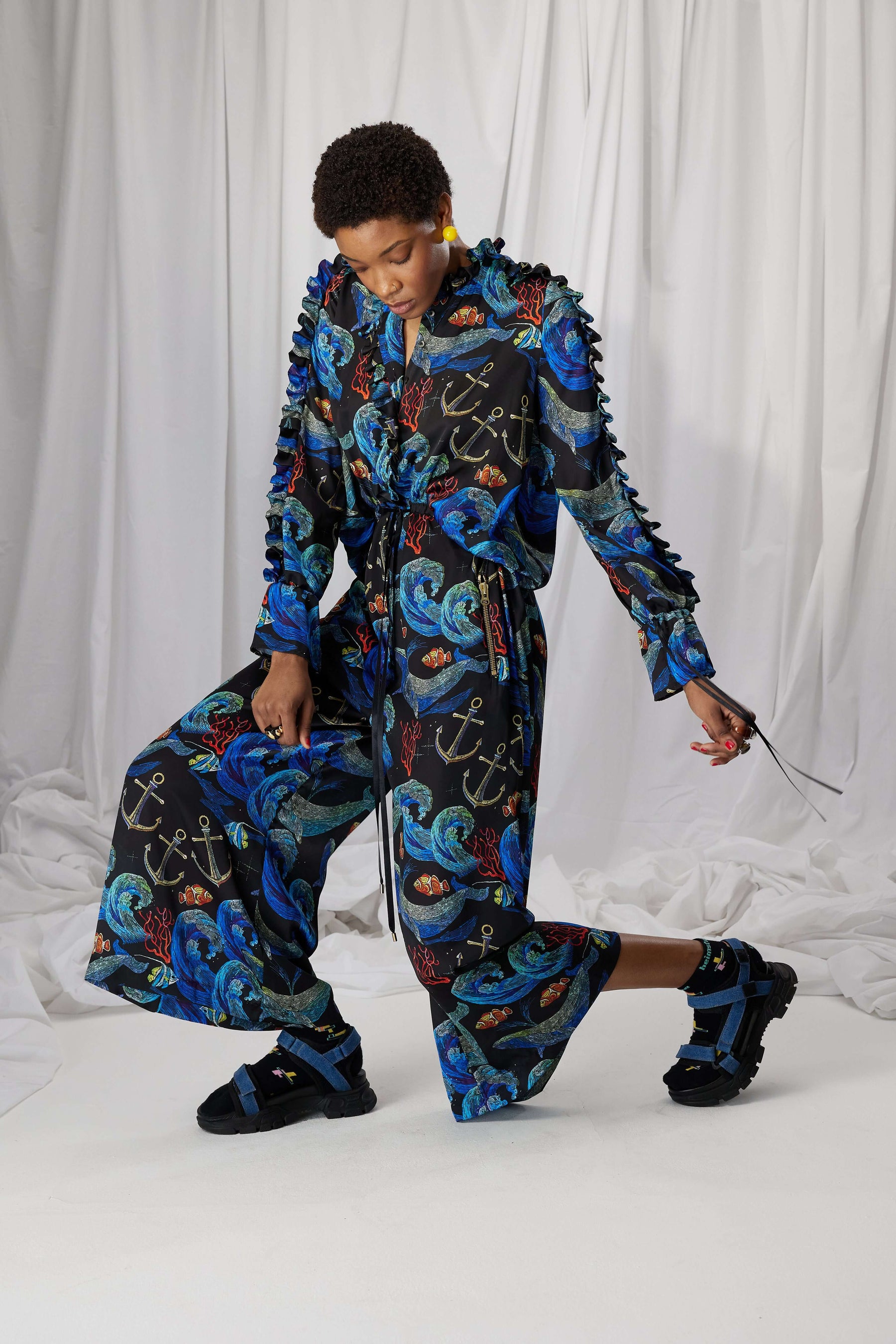 Gil jumpsuit in Storm print