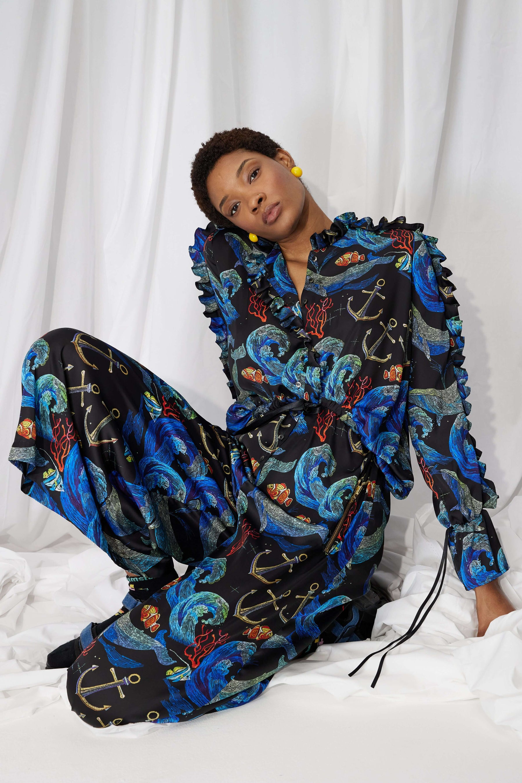Gil jumpsuit in Storm print