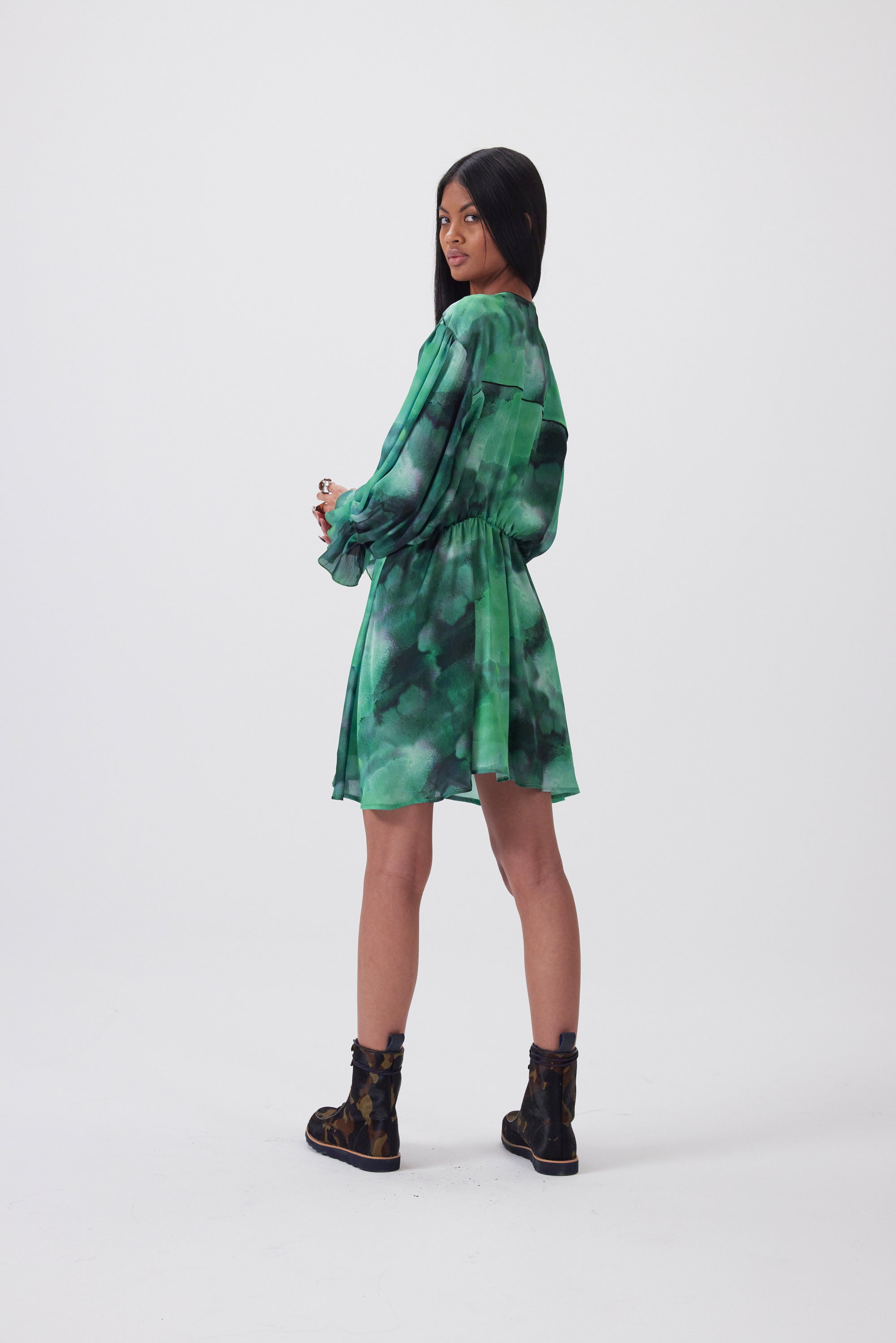 Trigalière dress in Moss print